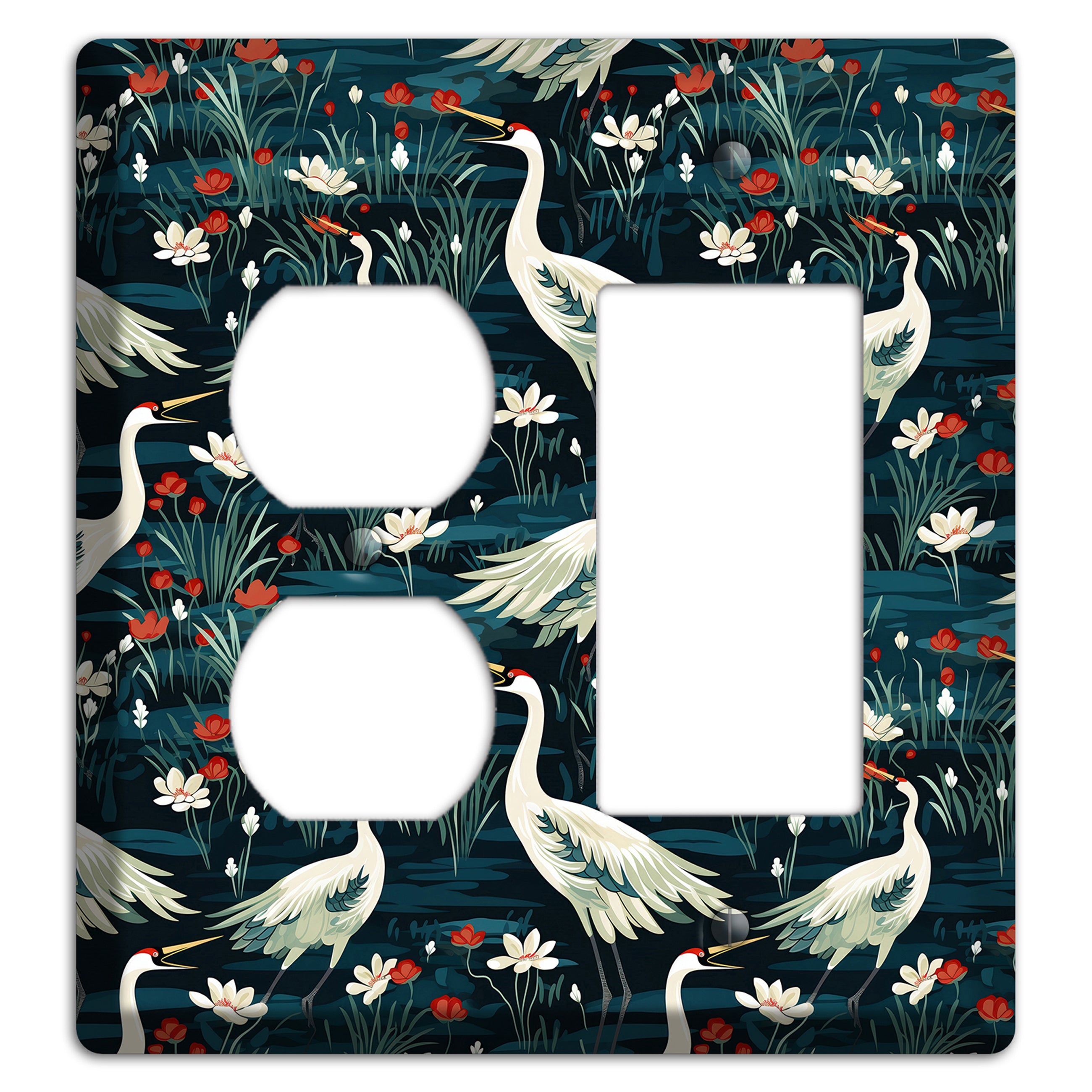 Midnight Lotus Marsh Duplex / Rocker Wallplate