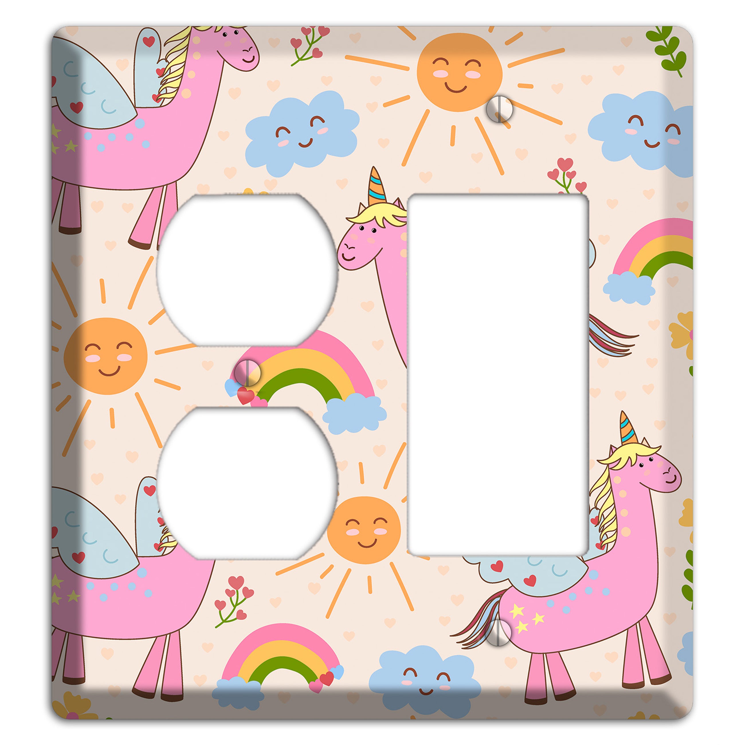Magic Meadow (Peach) Duplex / Rocker Wallplate