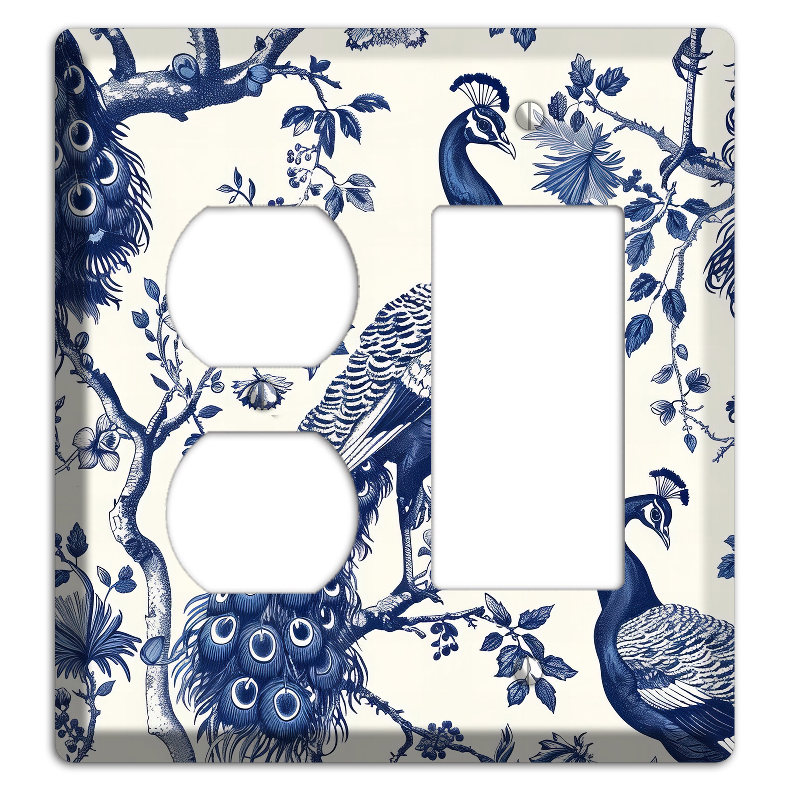 Peacock & Bough Duplex / Rocker Wallplate