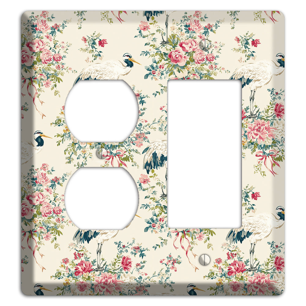 Blossom & Crane Duplex / Rocker Wallplate