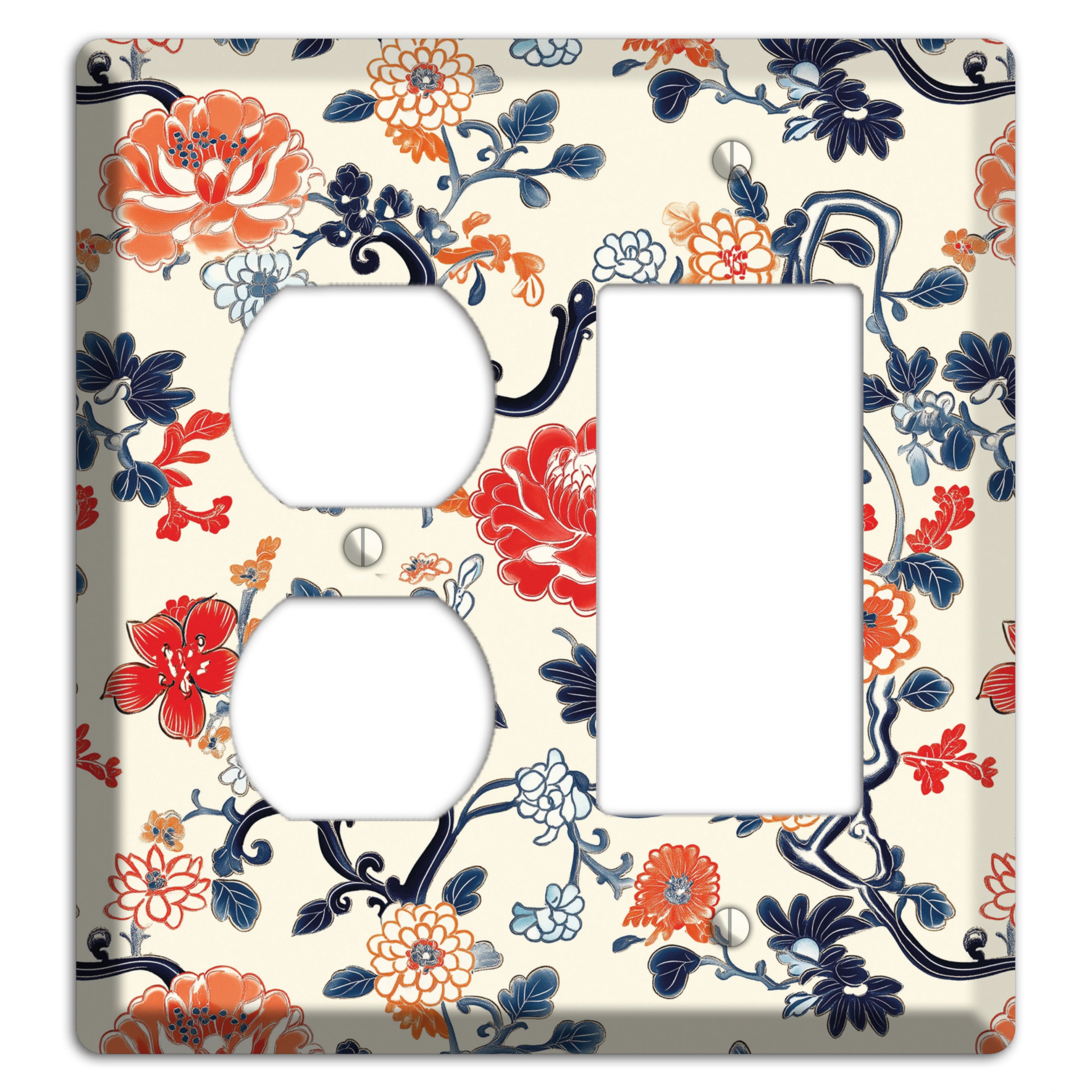 Crimson Garden Scroll Duplex / Rocker Wallplate