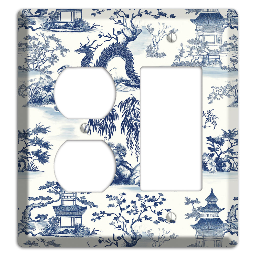 Dragon & Pagoda Duplex / Rocker Wallplate