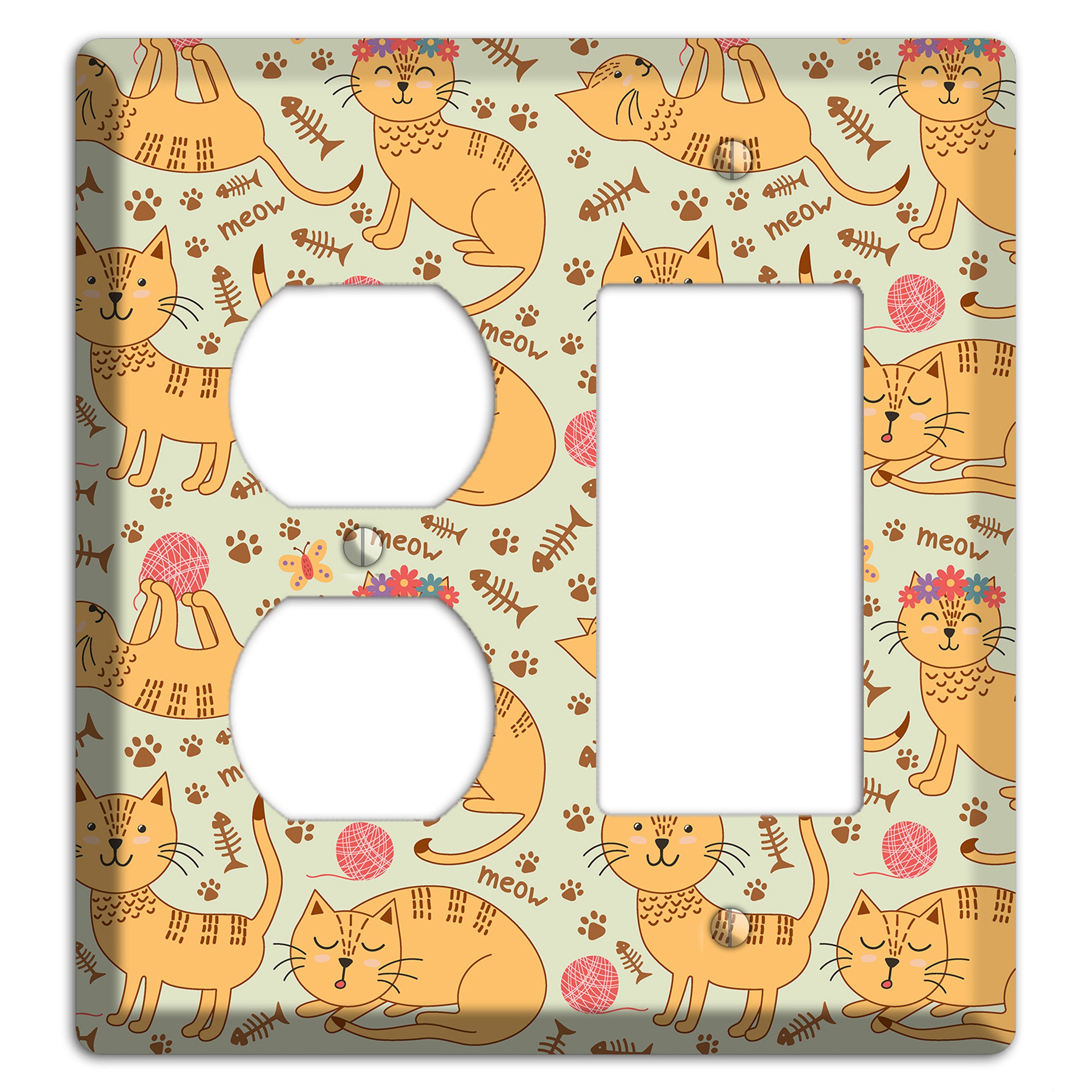 Meow Mix (Beige) Duplex / Rocker Wallplate