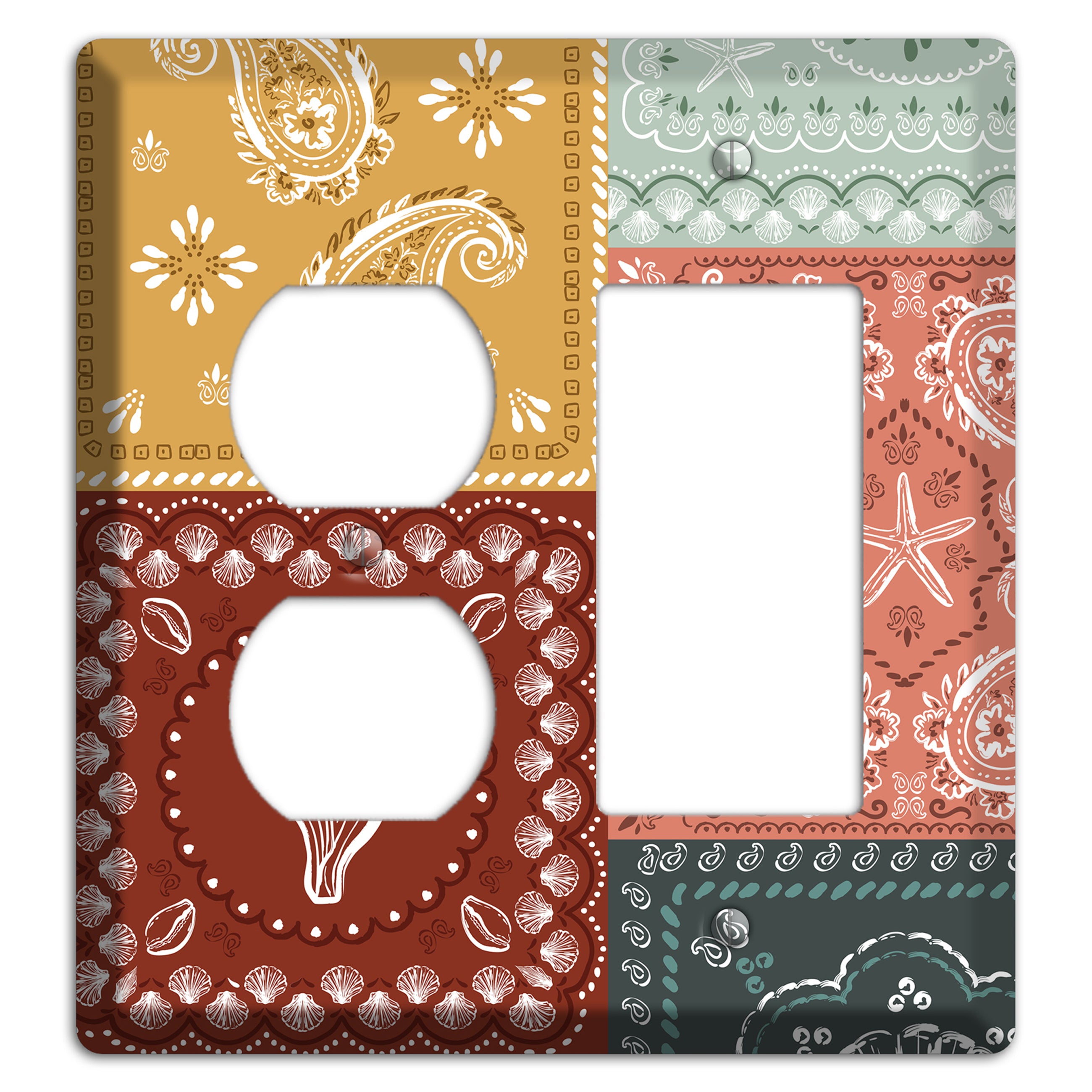 Patchwork Shore Reverie Duplex / Rocker Wallplate