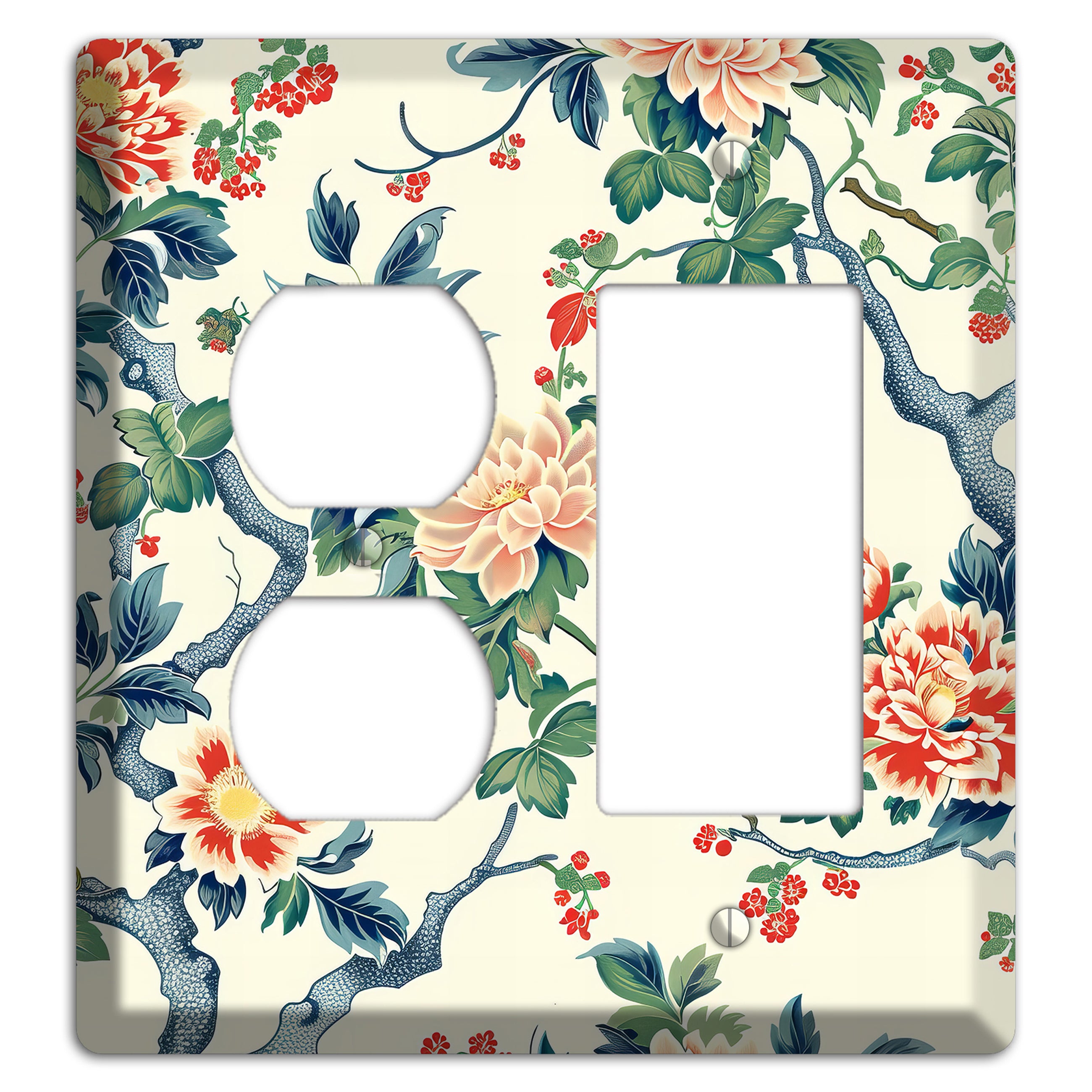 Peony & Branch Duplex / Rocker Wallplate