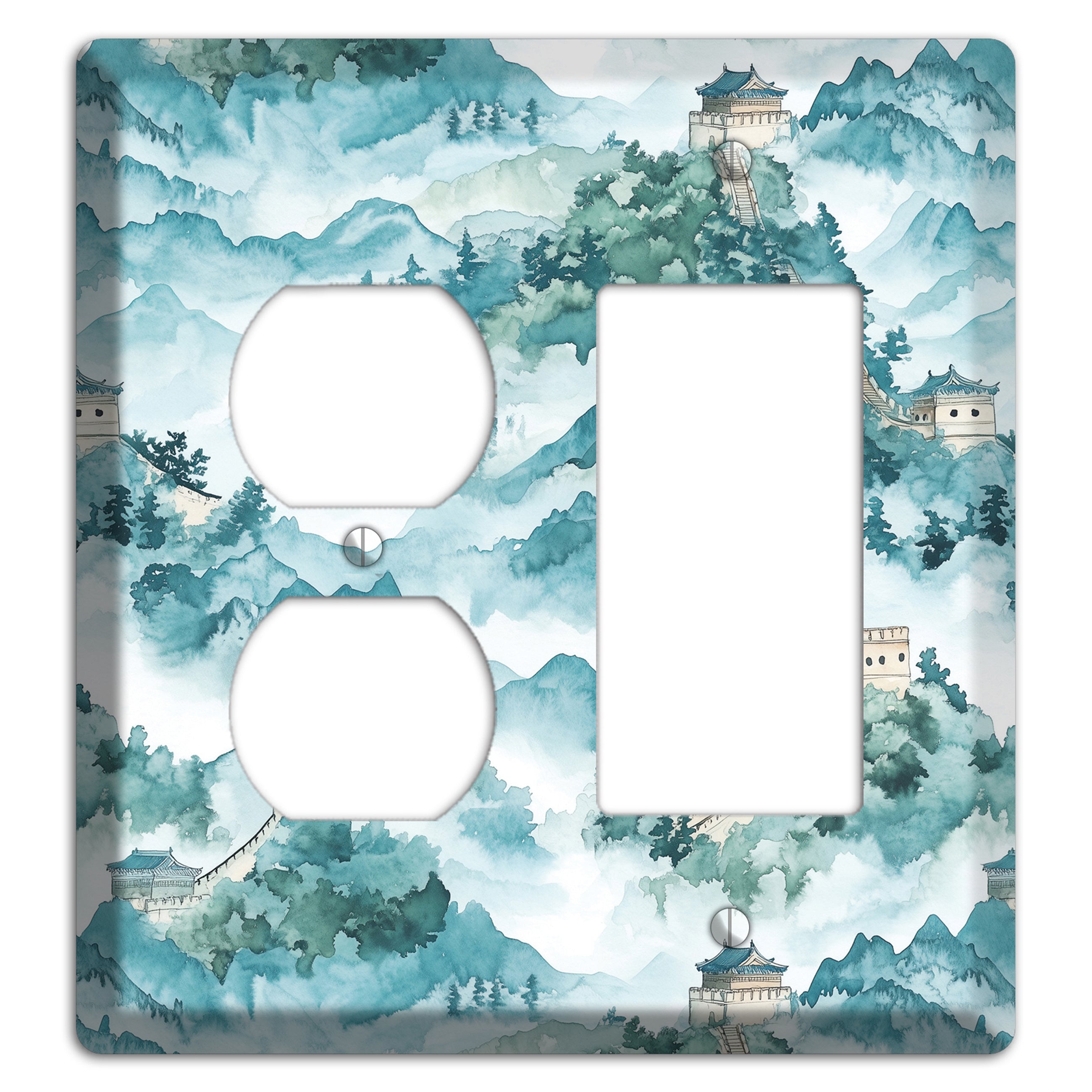 Watchtower in Mist Duplex / Rocker Wallplate