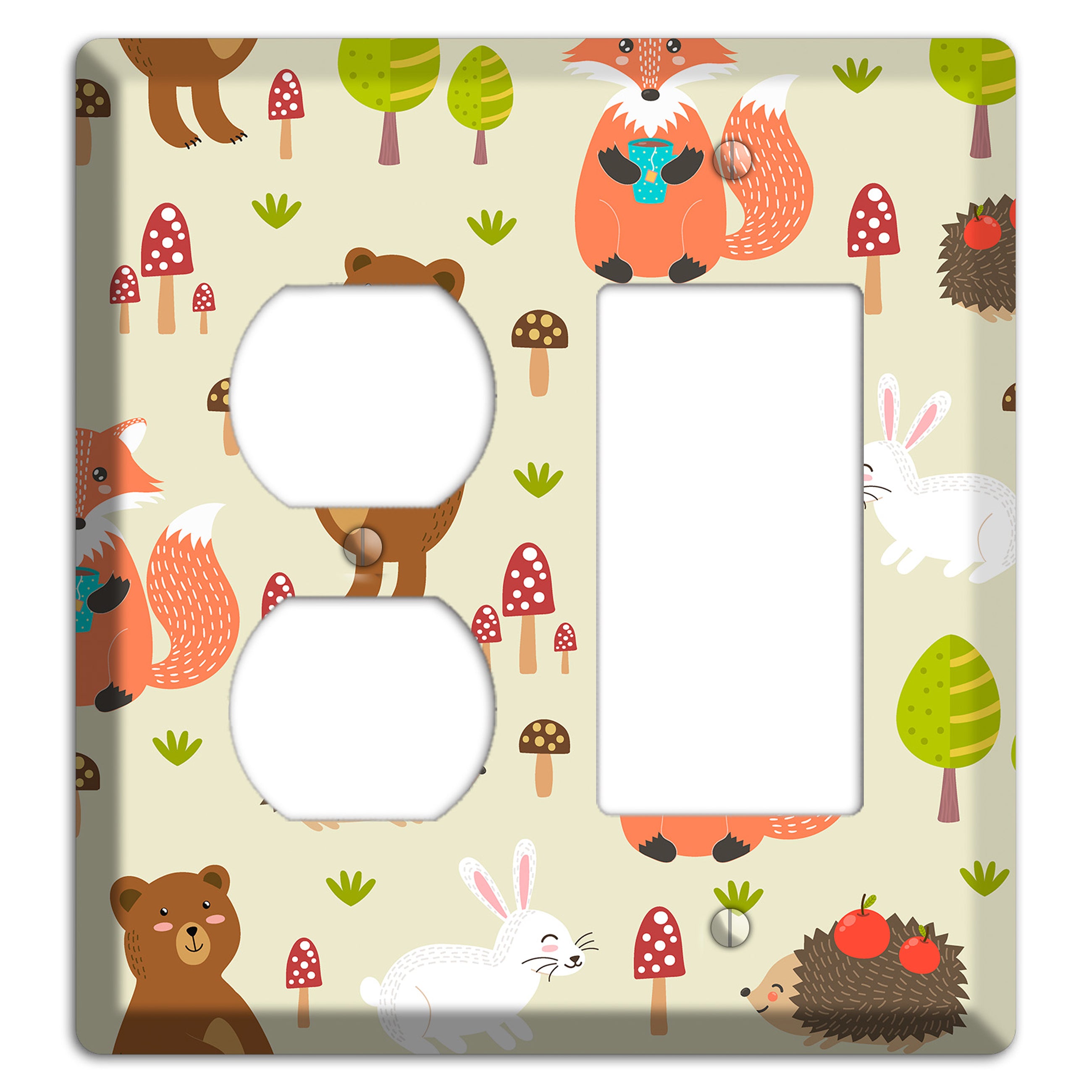 Forest Critters (Beige) Duplex / Rocker Wallplate