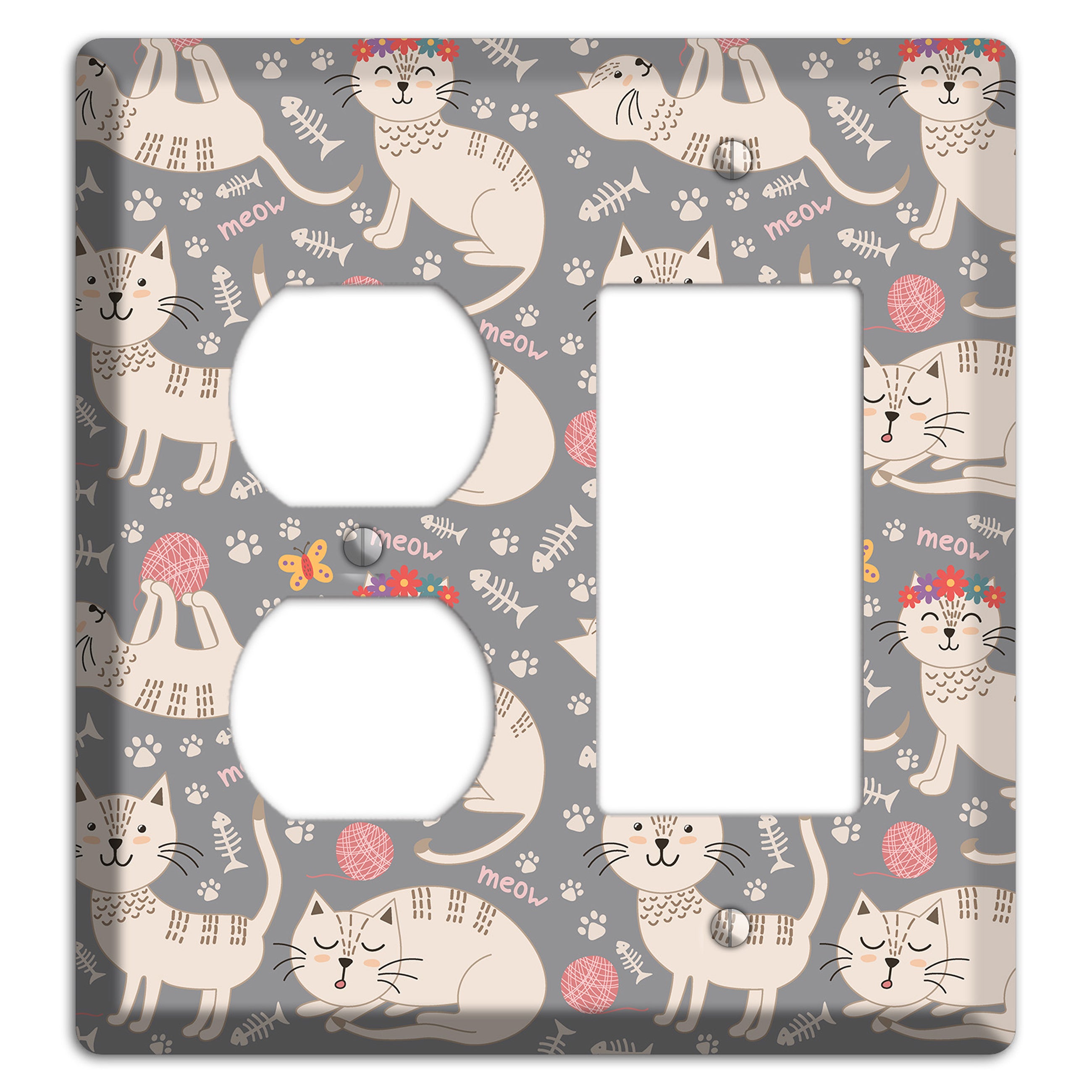 Meow Mix (Gray) Duplex / Rocker Wallplate