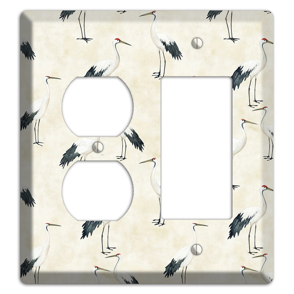 Pearl Crane Garden Duplex / Rocker Wallplate