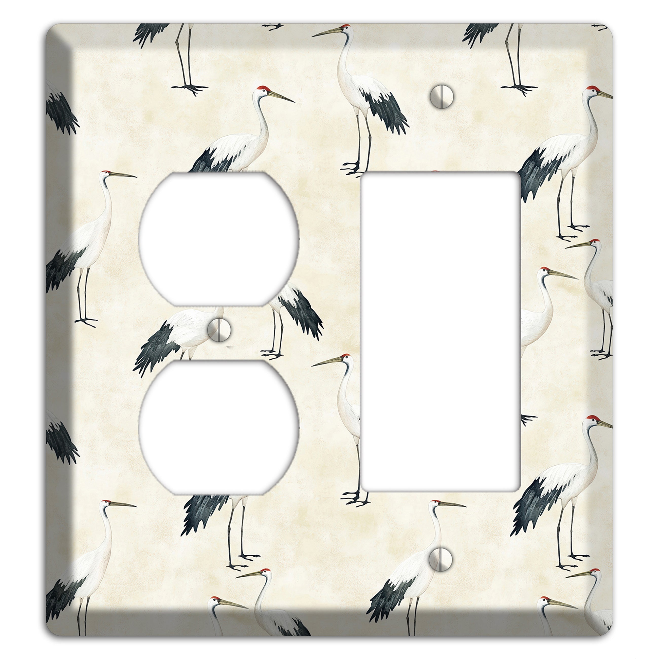 Pearl Crane Garden Duplex / Rocker Wallplate
