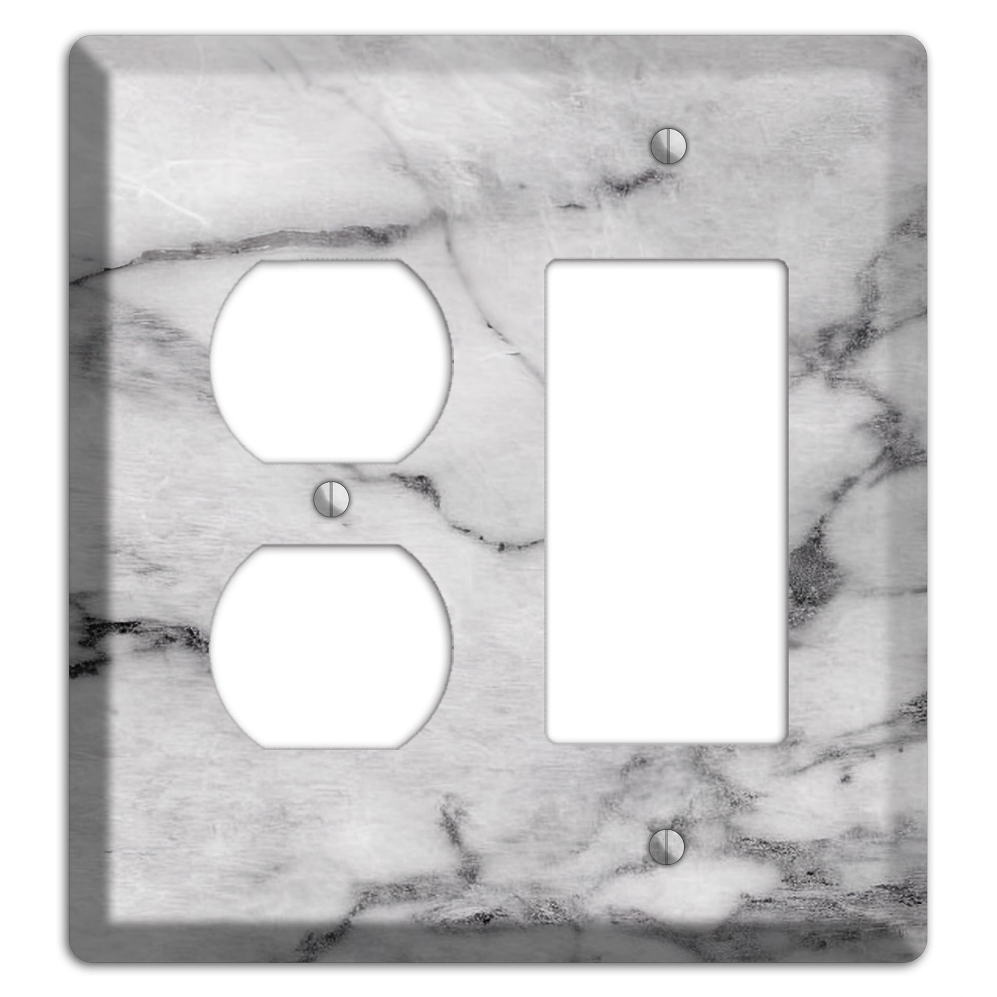 Gray and White Marble Duplex / Rocker Wallplate