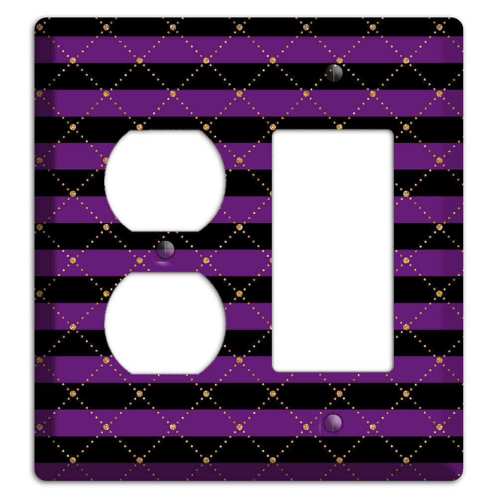 Striped Harlequin Glow Duplex / Rocker Wallplate