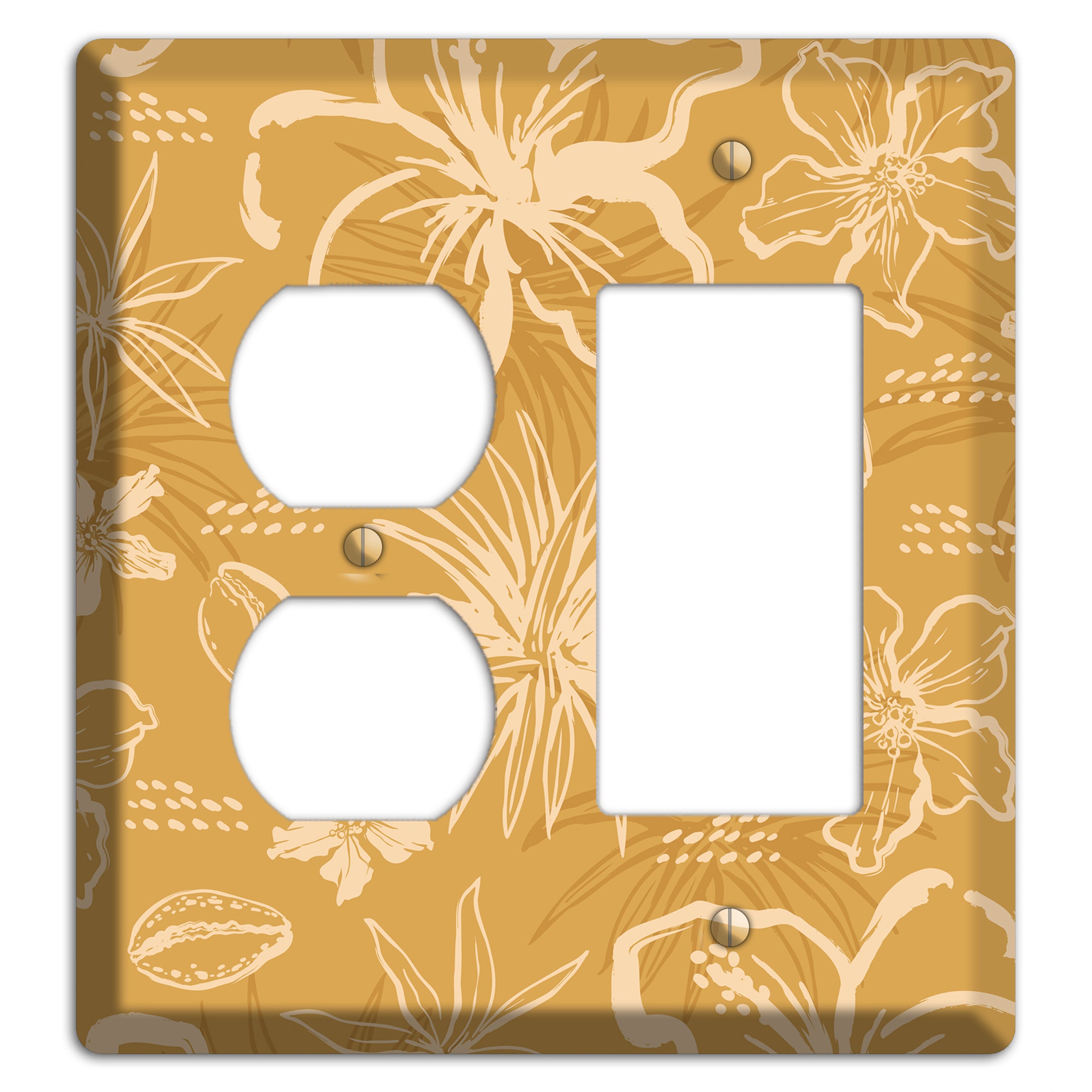 Golden Hibiscus Drift Duplex / Rocker Wallplate