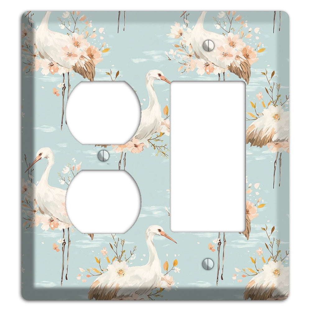 Celadon Crane Reverie Duplex / Rocker Wallplate