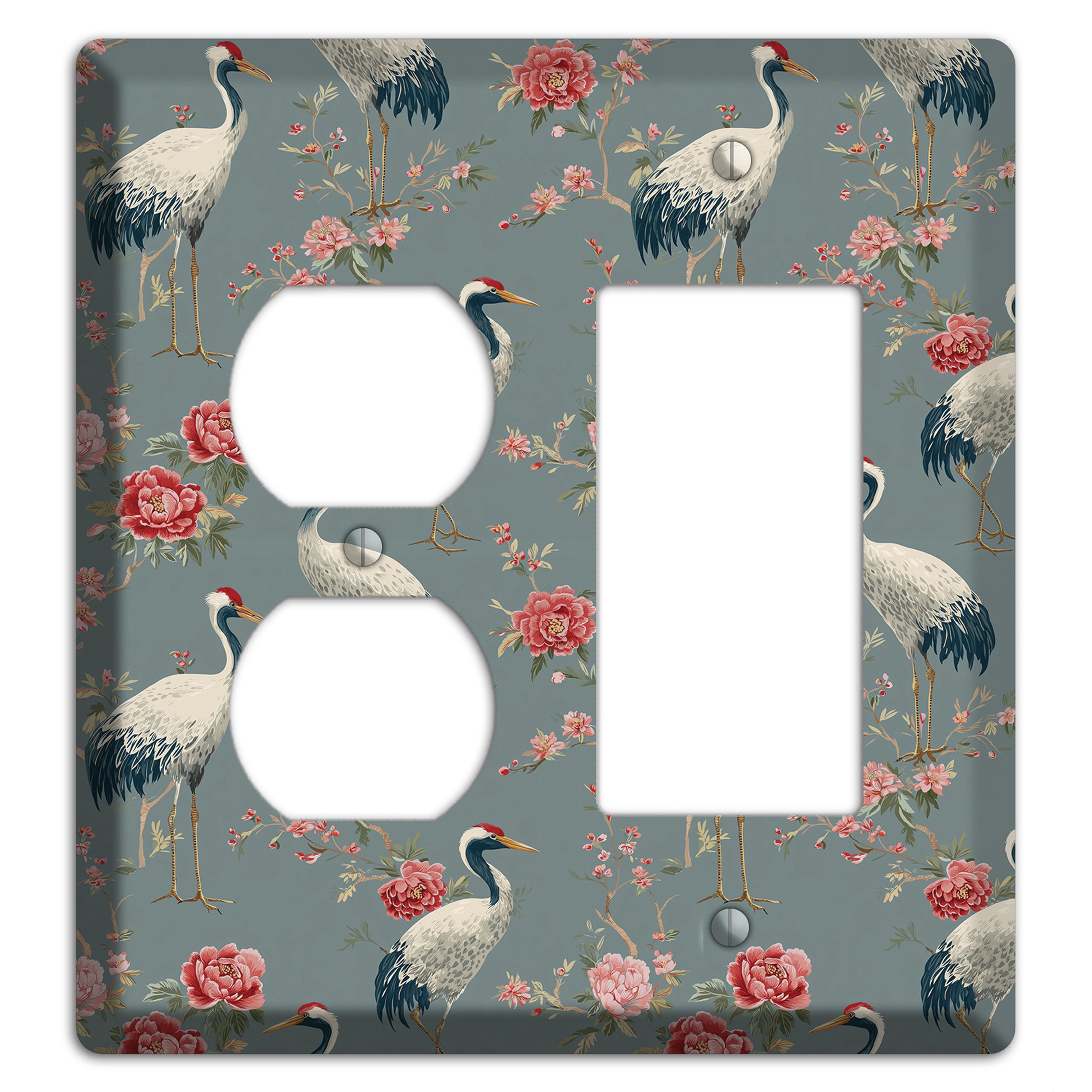 Slate Peony Vigil Duplex / Rocker Wallplate