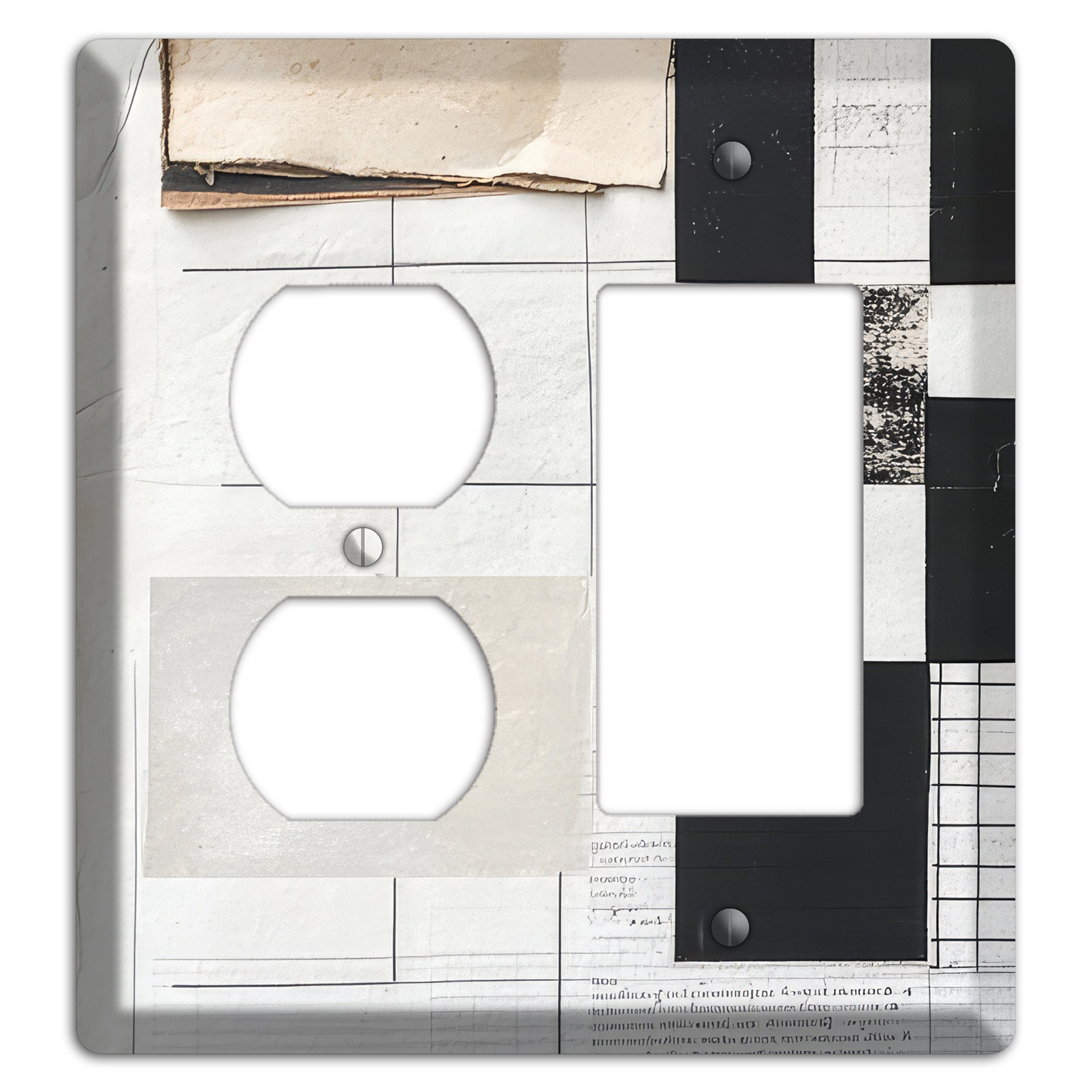 Torn Ledger Fragments Duplex / Rocker Wallplate
