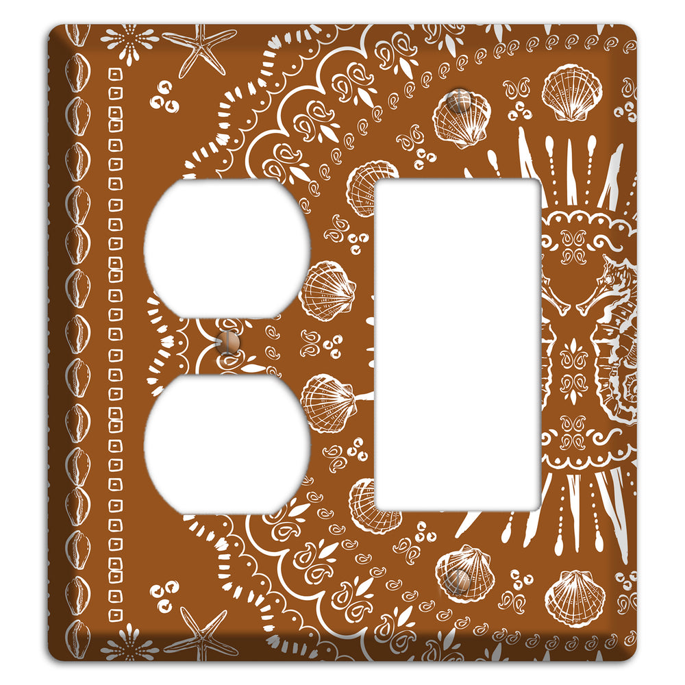 Russet Seahorse Mandala Duplex / Rocker Wallplate