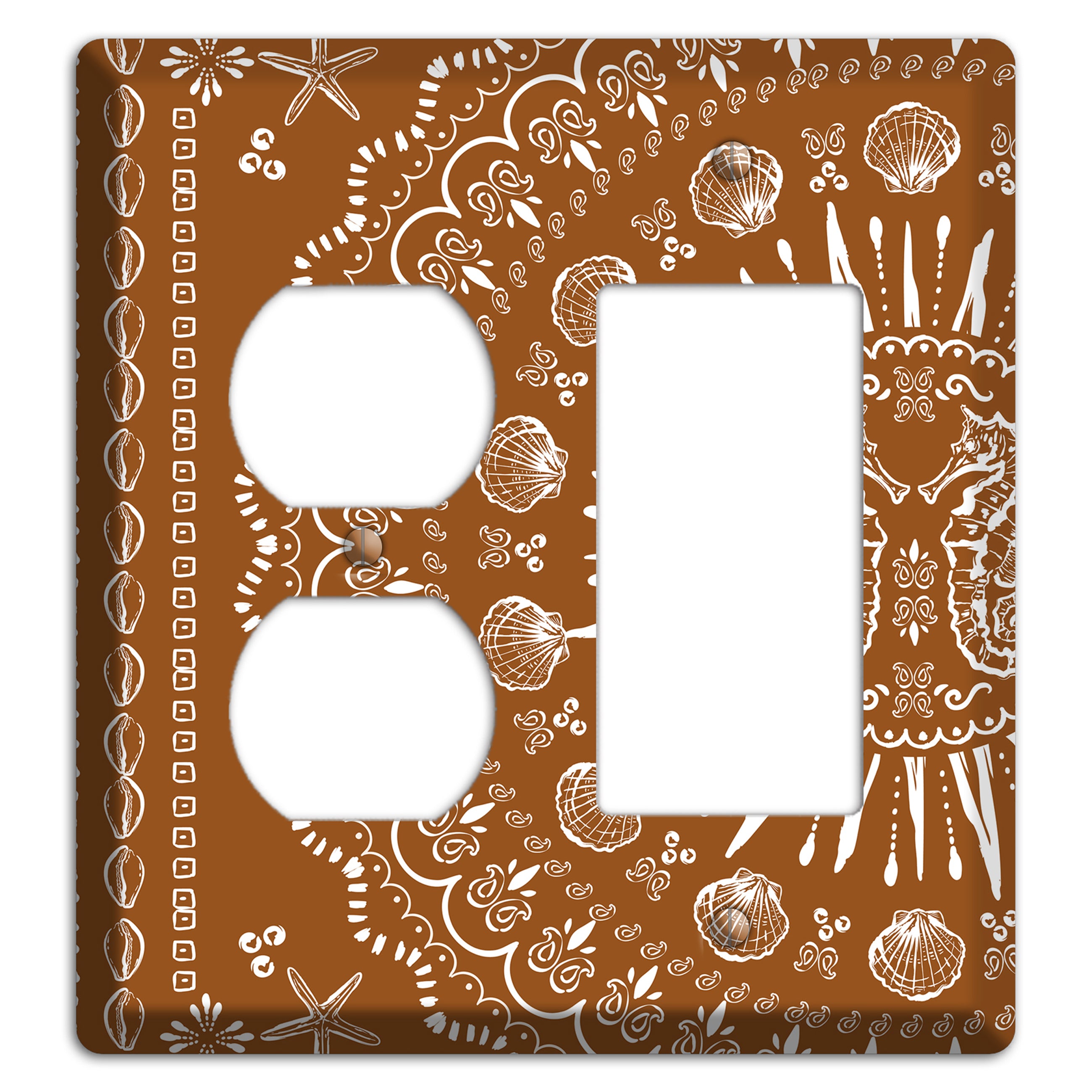 Russet Seahorse Mandala Duplex / Rocker Wallplate