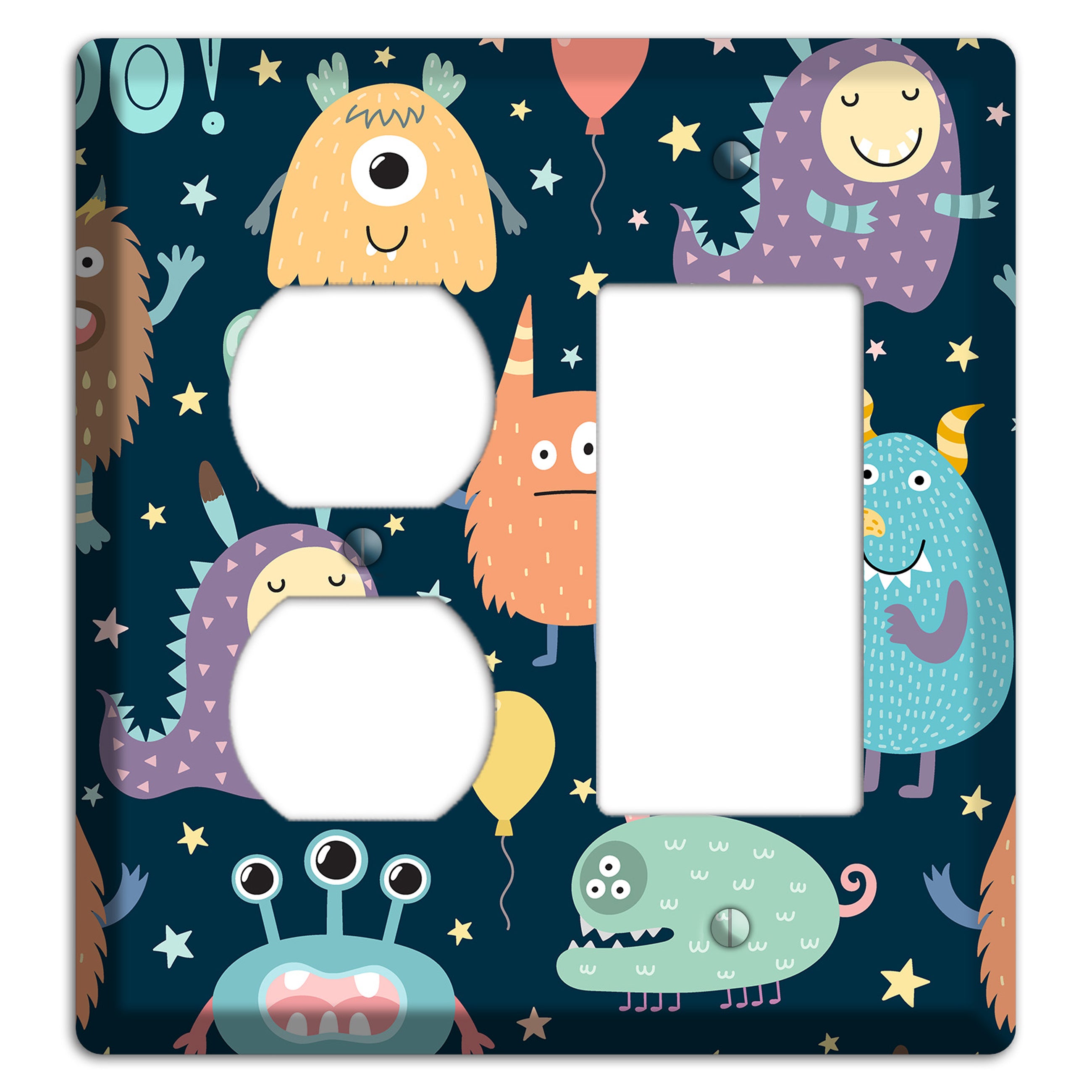 Monster Parade (Navy) Duplex / Rocker Wallplate