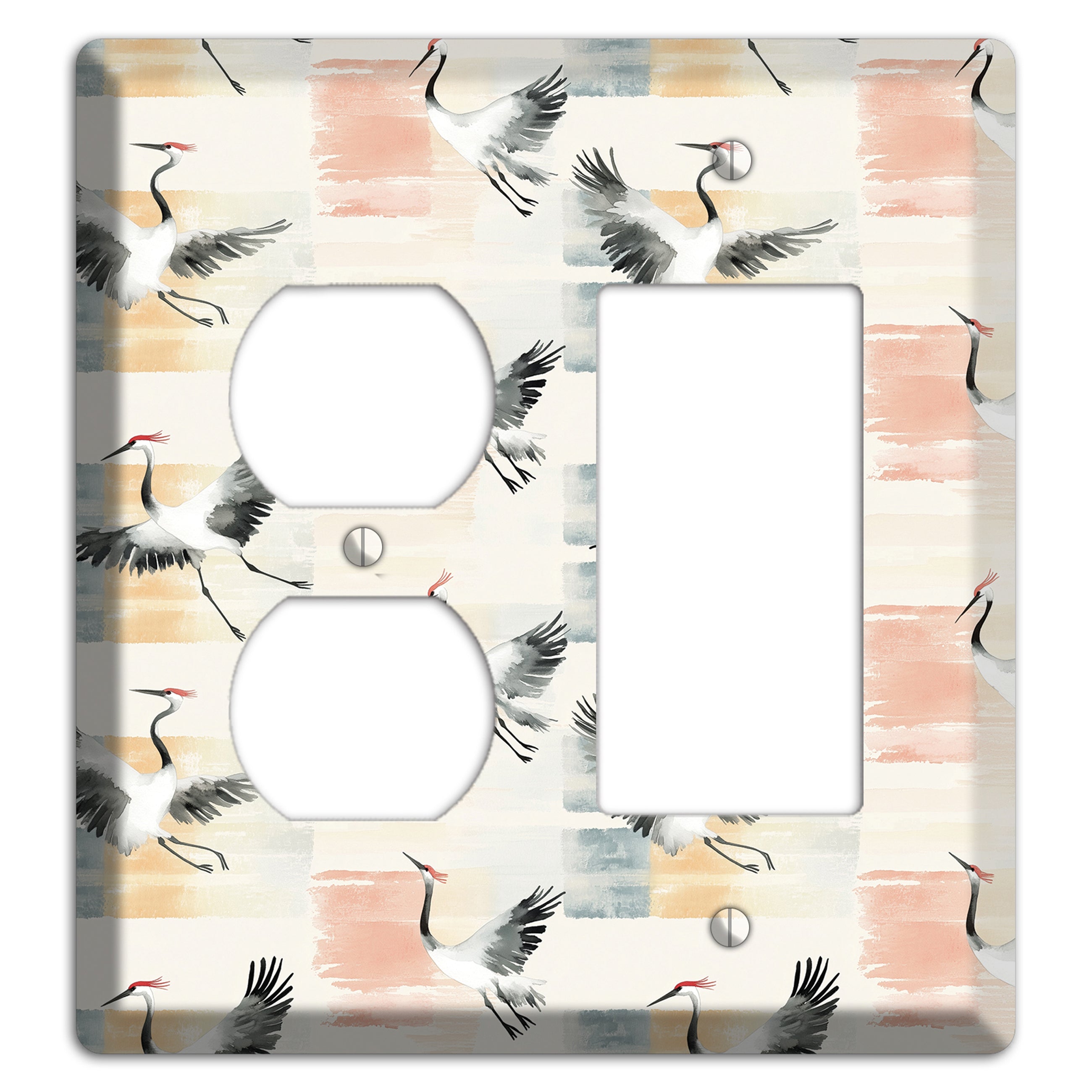 Blush Patchwork Flight Duplex / Rocker Wallplate