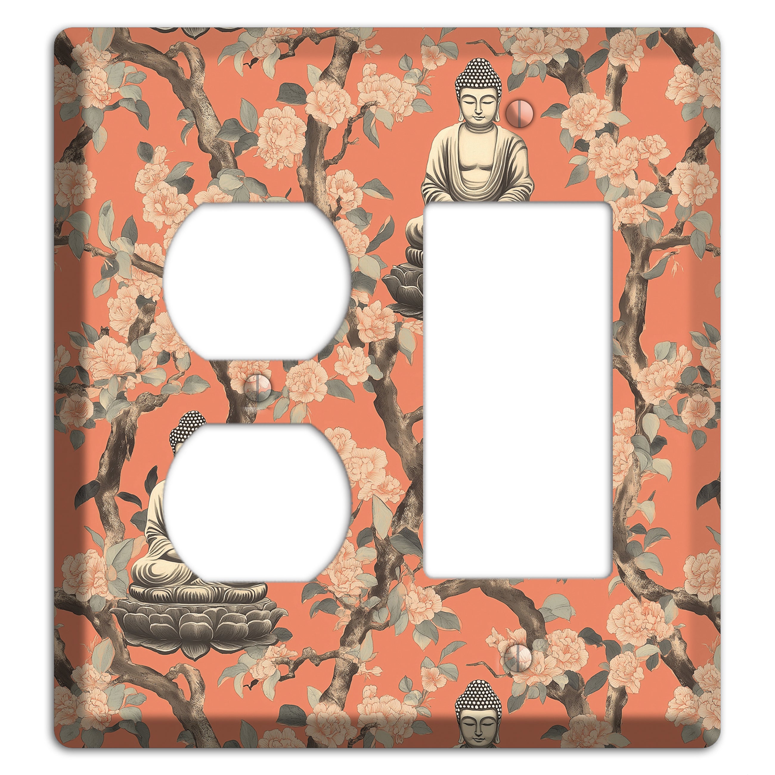 Lotus & Bough Duplex / Rocker Wallplate
