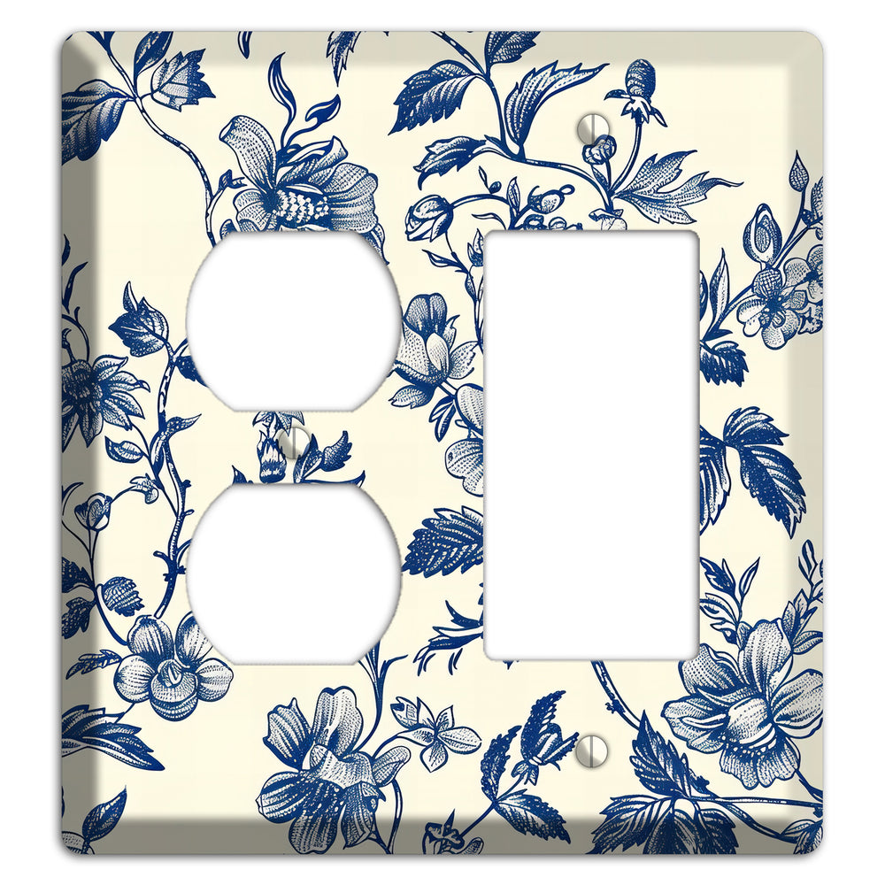 Garden Ink & Ivory Duplex / Rocker Wallplate