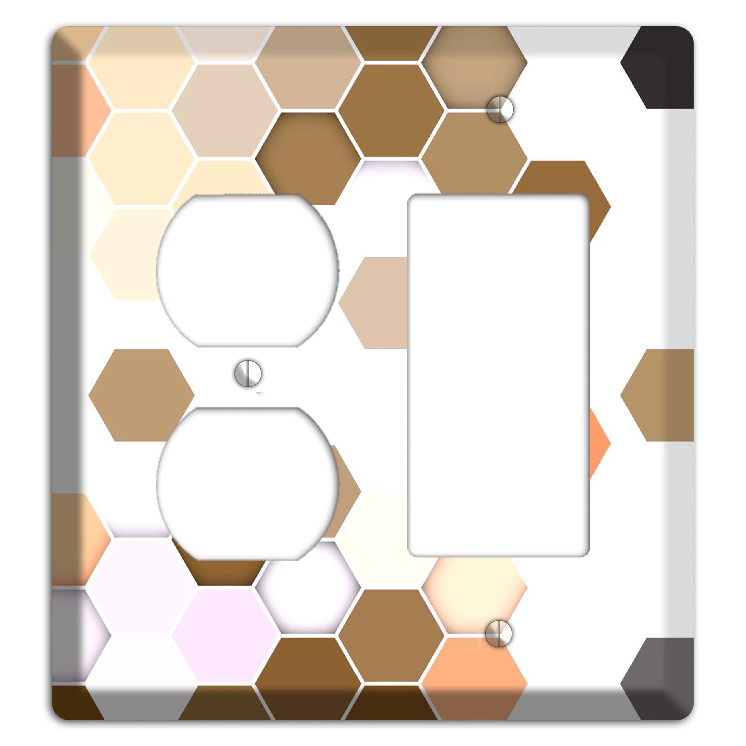 Hex Grid – Sunset Terracotta Duplex / Rocker Wallplate