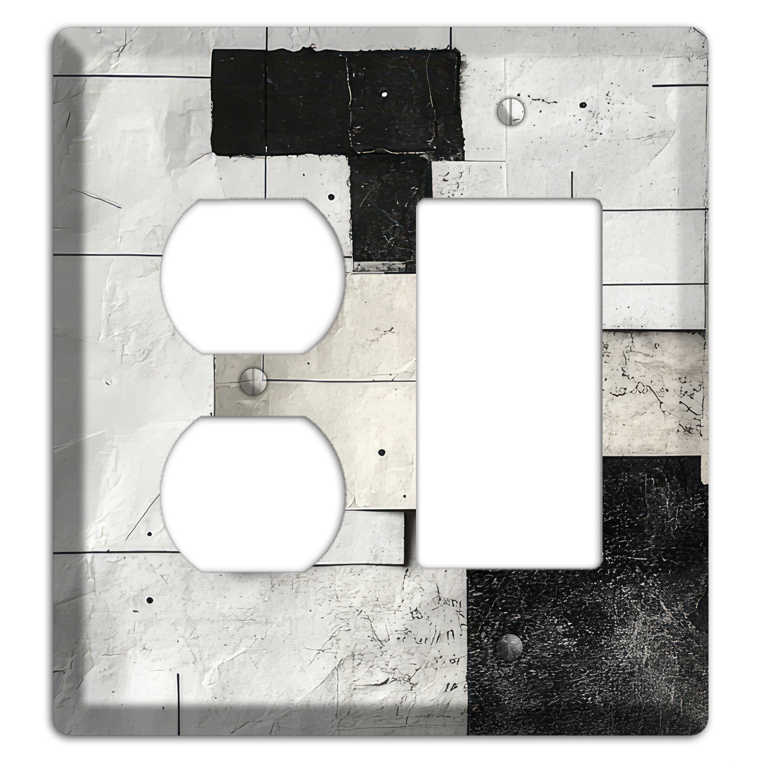 Torn Blueprint Collage Duplex / Rocker Wallplate