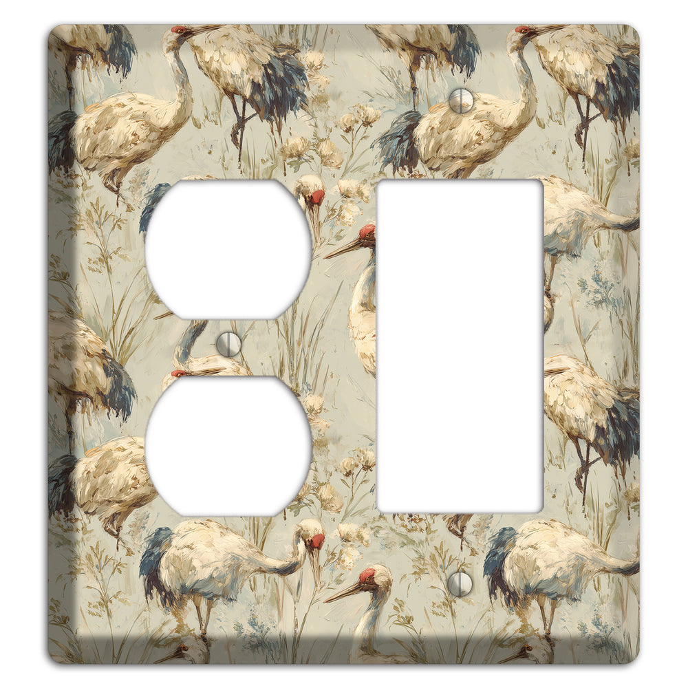 Driftwood Crane Marsh Duplex / Rocker Wallplate