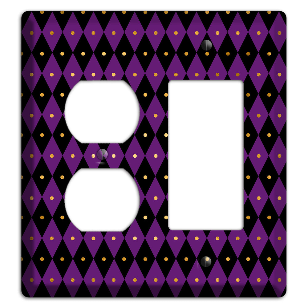 Royal Check: Violet Duplex / Rocker Wallplate