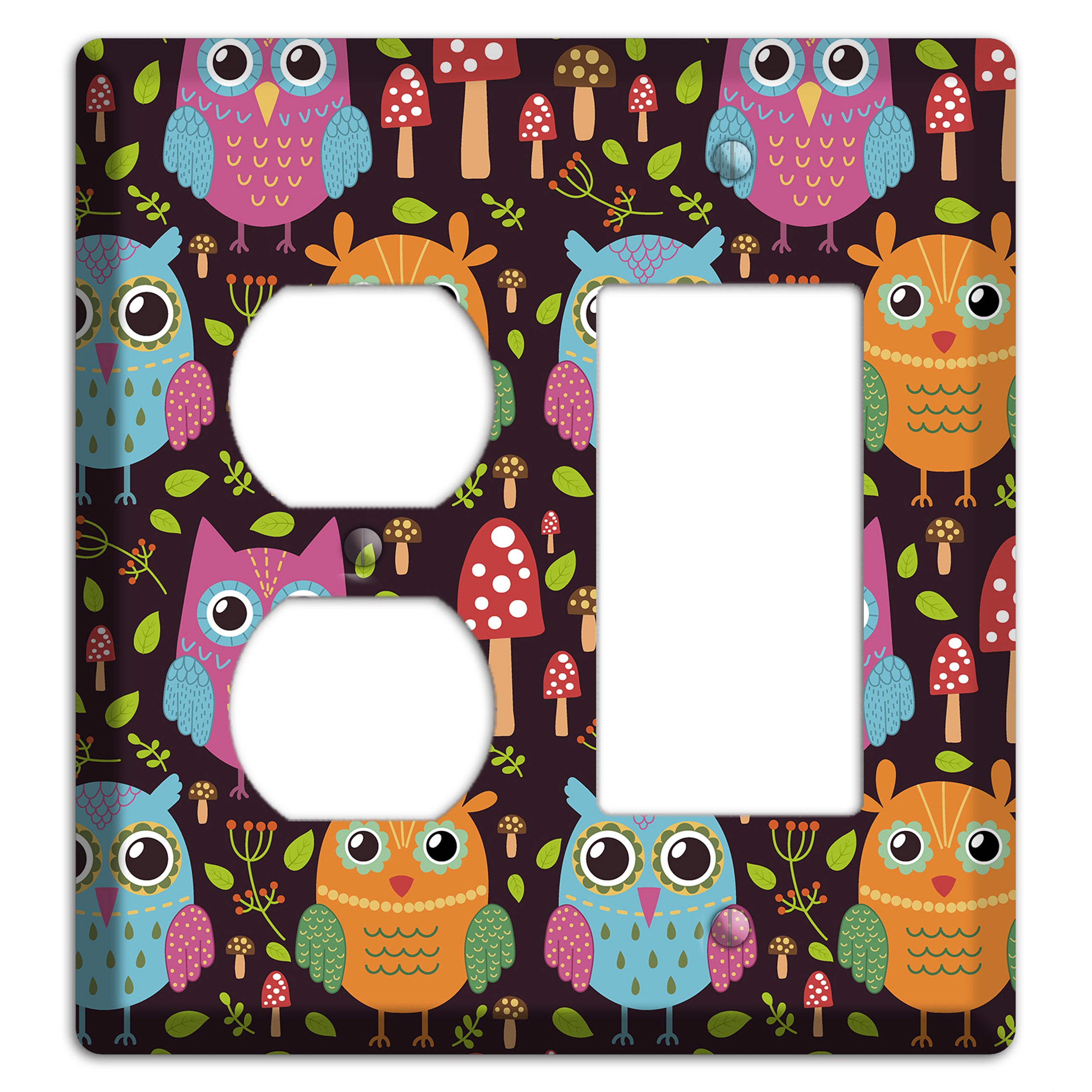 Bright Forest Owls Duplex / Rocker Wallplate