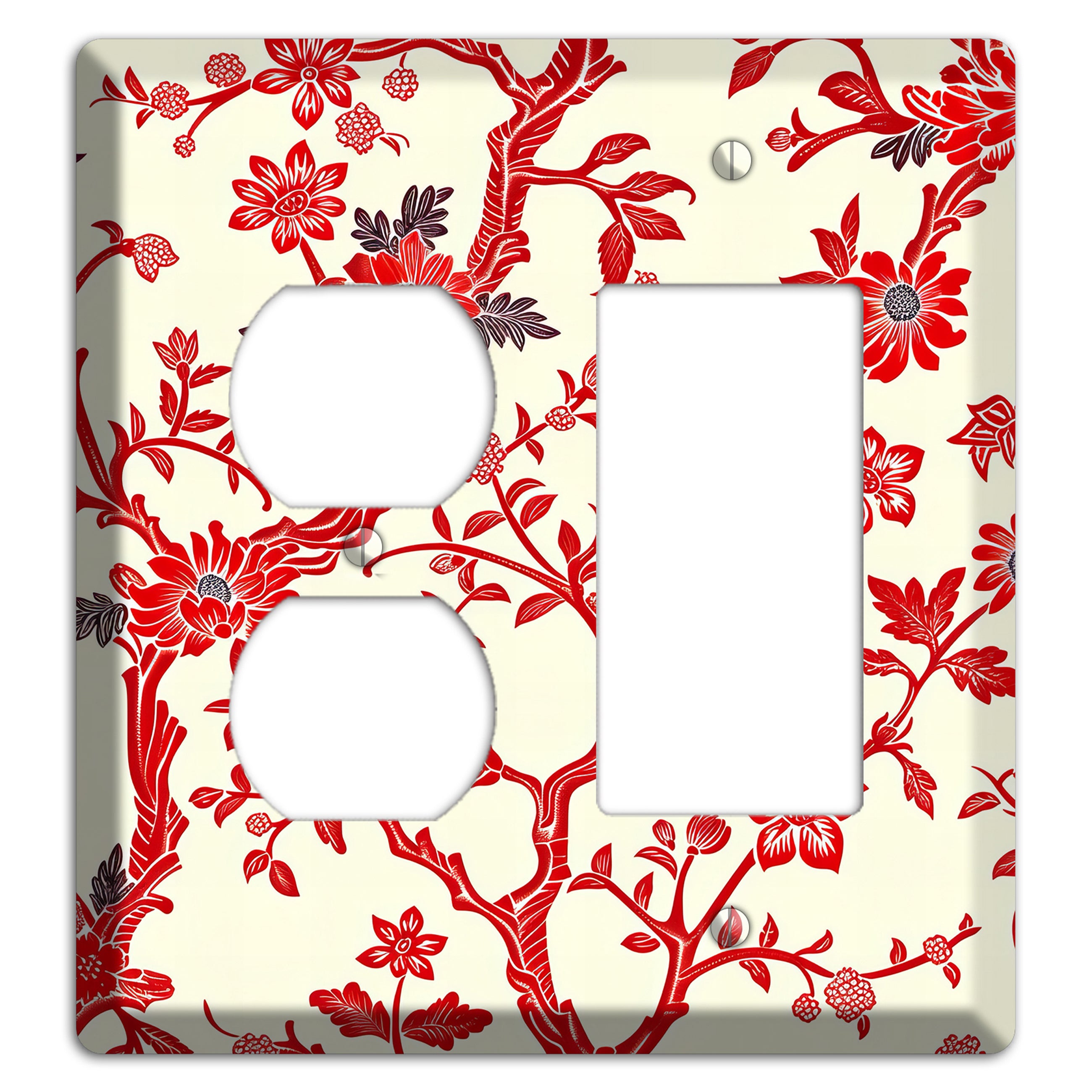 Crimson Branch & Bloom Duplex / Rocker Wallplate