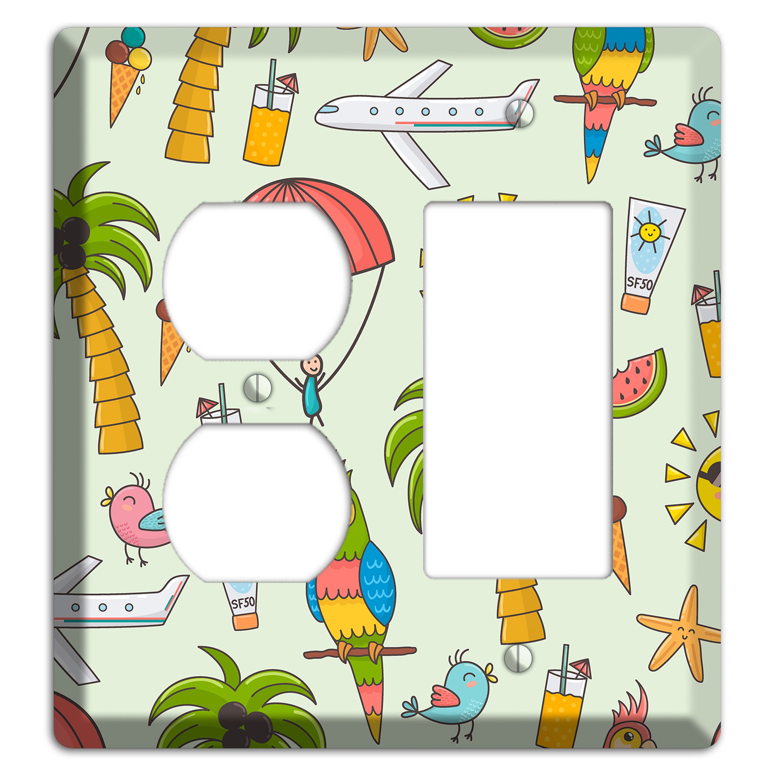 Tropical Vacation Duplex / Rocker Wallplate