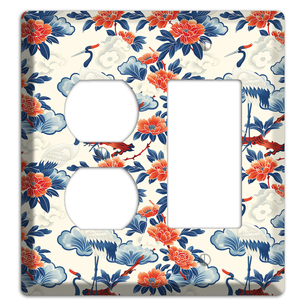 Peony & Crane Fete Duplex / Rocker Wallplate