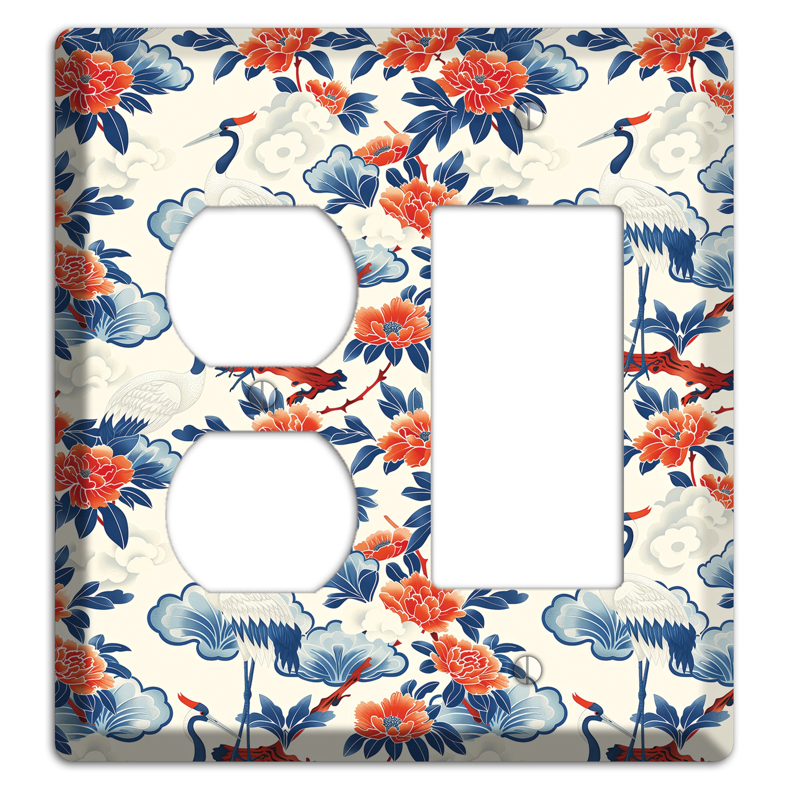 Peony & Crane Fete Duplex / Rocker Wallplate