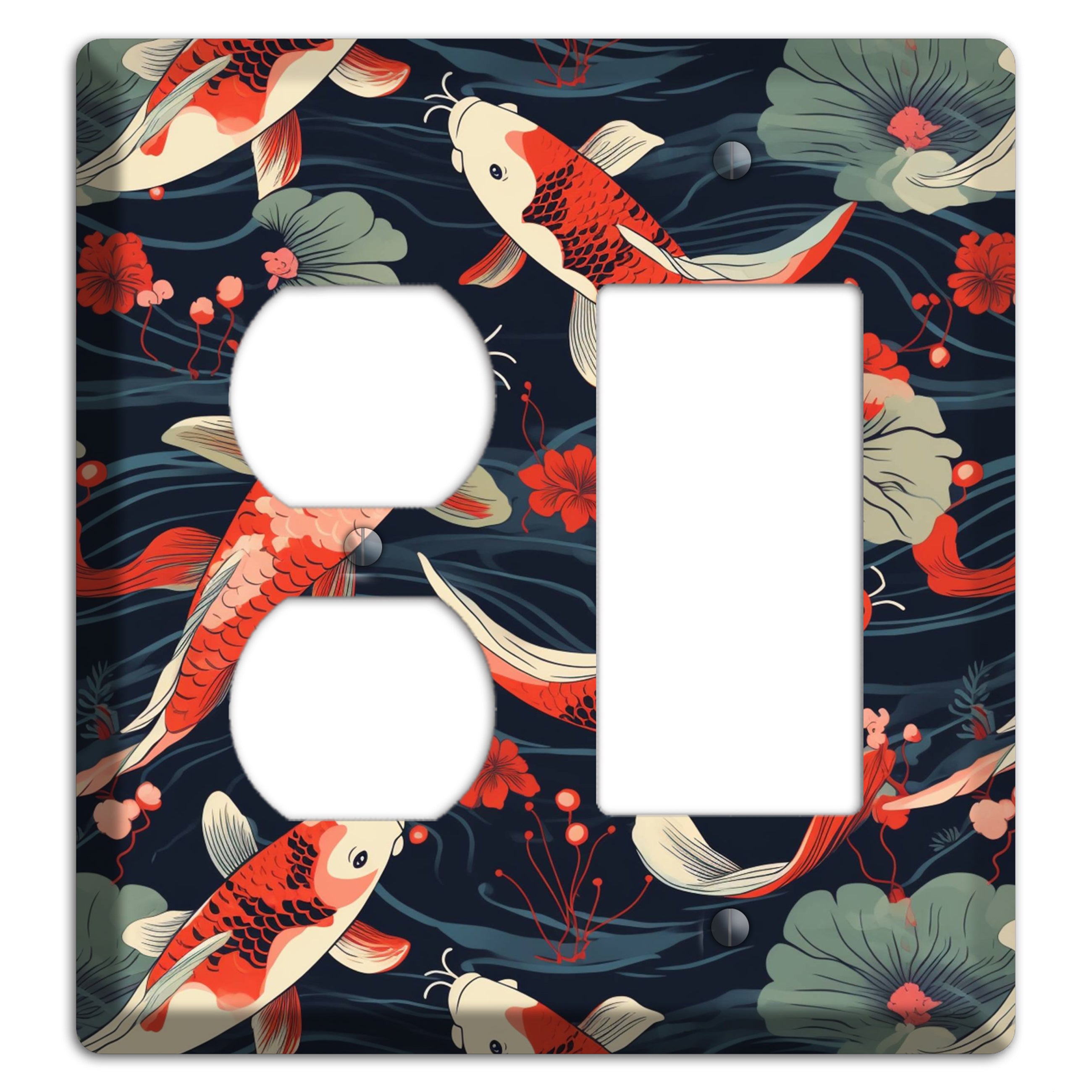 Koi Drift Dance Duplex / Rocker Wallplate