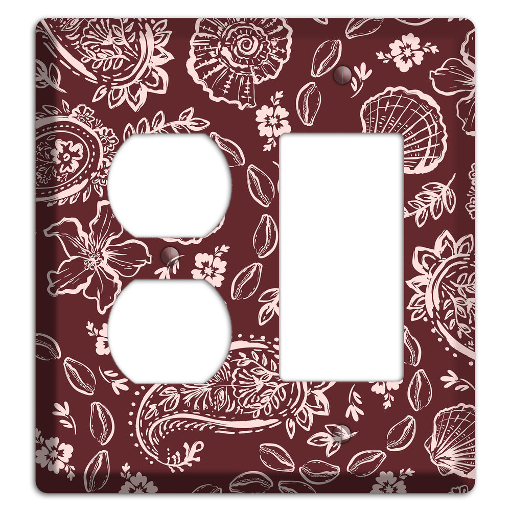 Crimson Shell Paisley Duplex / Rocker Wallplate