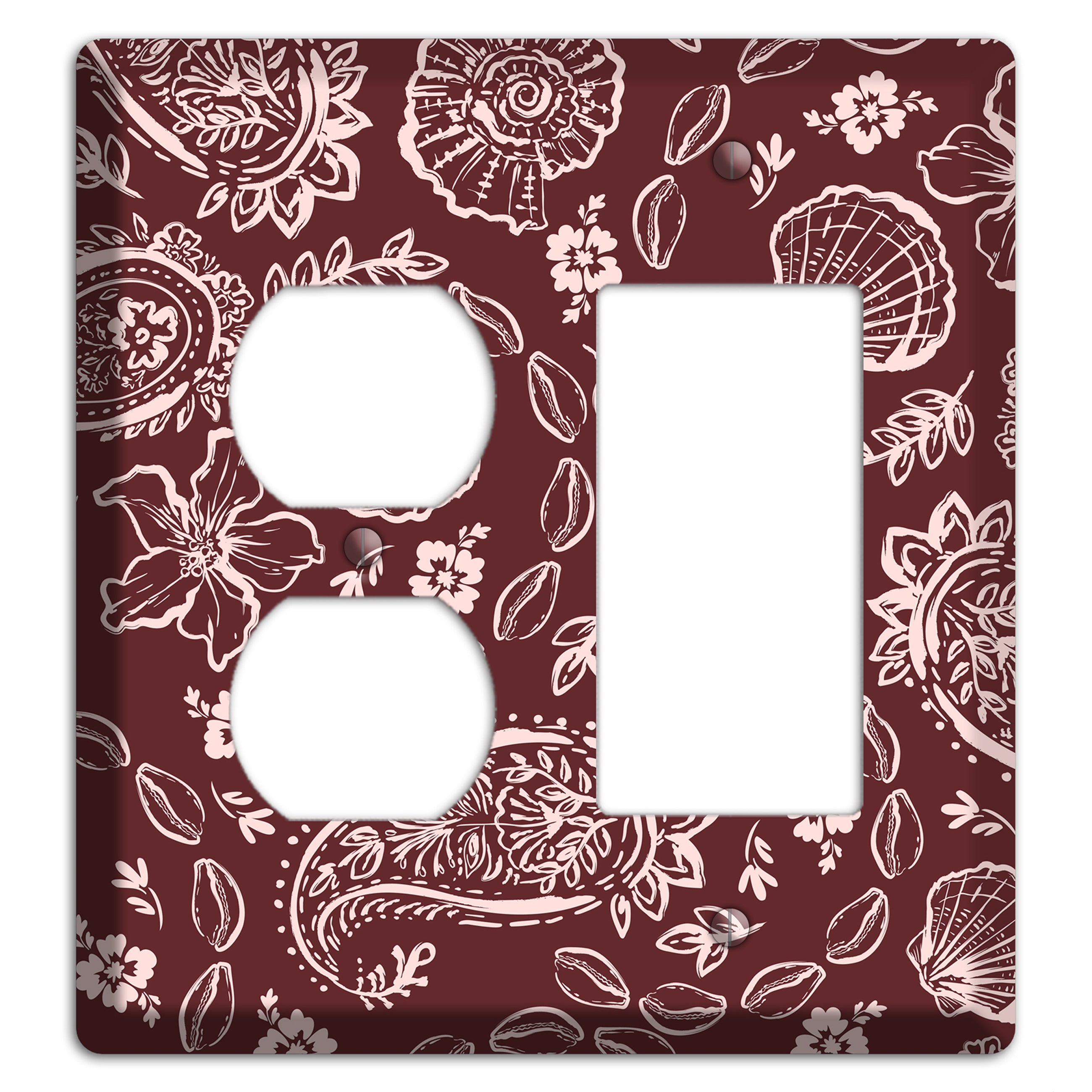 Crimson Shell Paisley Duplex / Rocker Wallplate