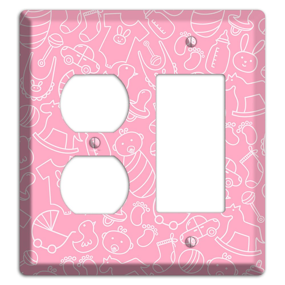 Line Art Baby Pink Duplex / Rocker Wallplate