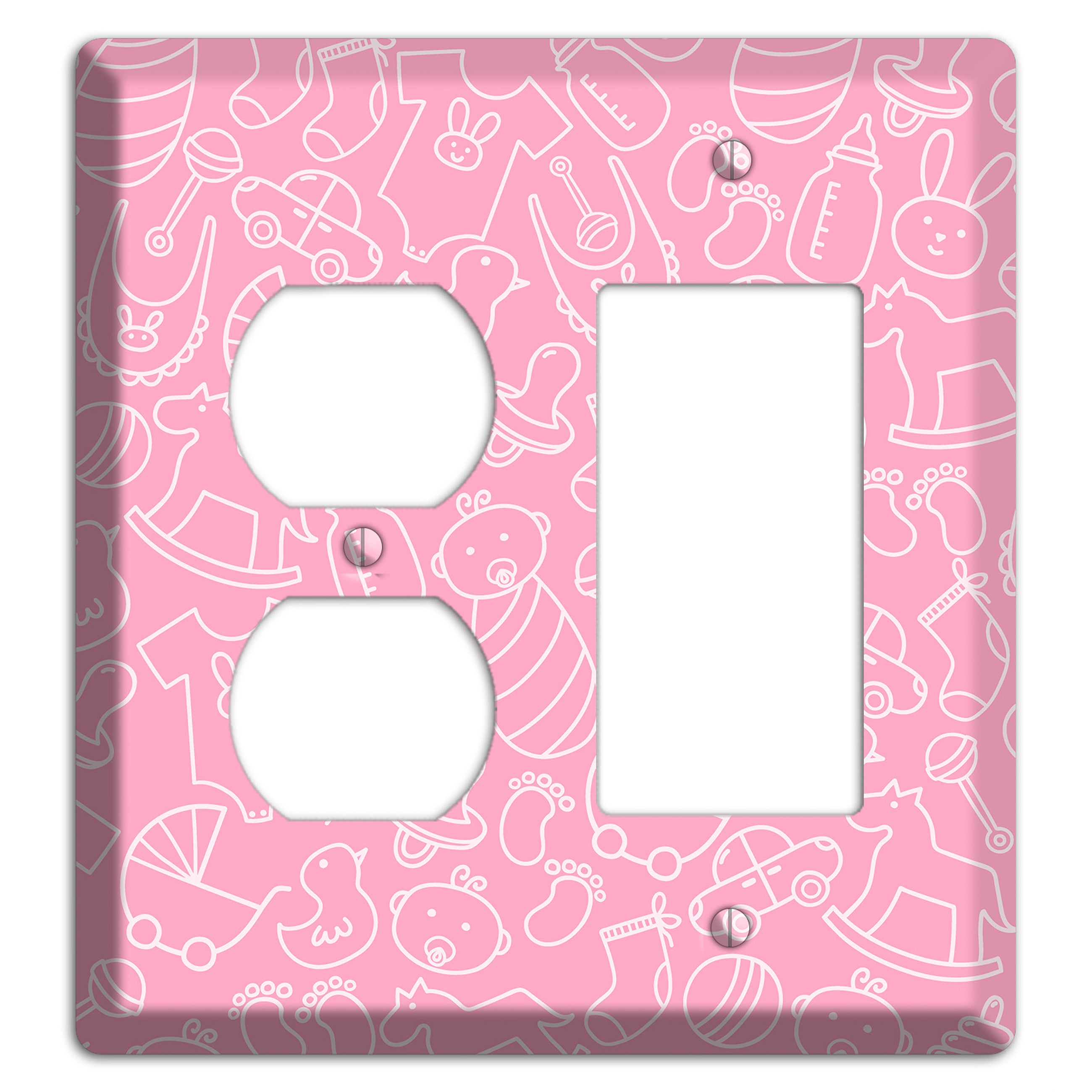 Line Art Baby Pink Duplex / Rocker Wallplate