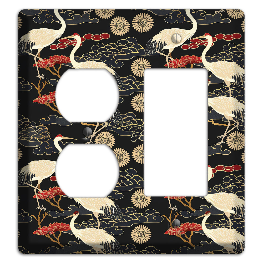 Obsidian Crane Procession Duplex / Rocker Wallplate