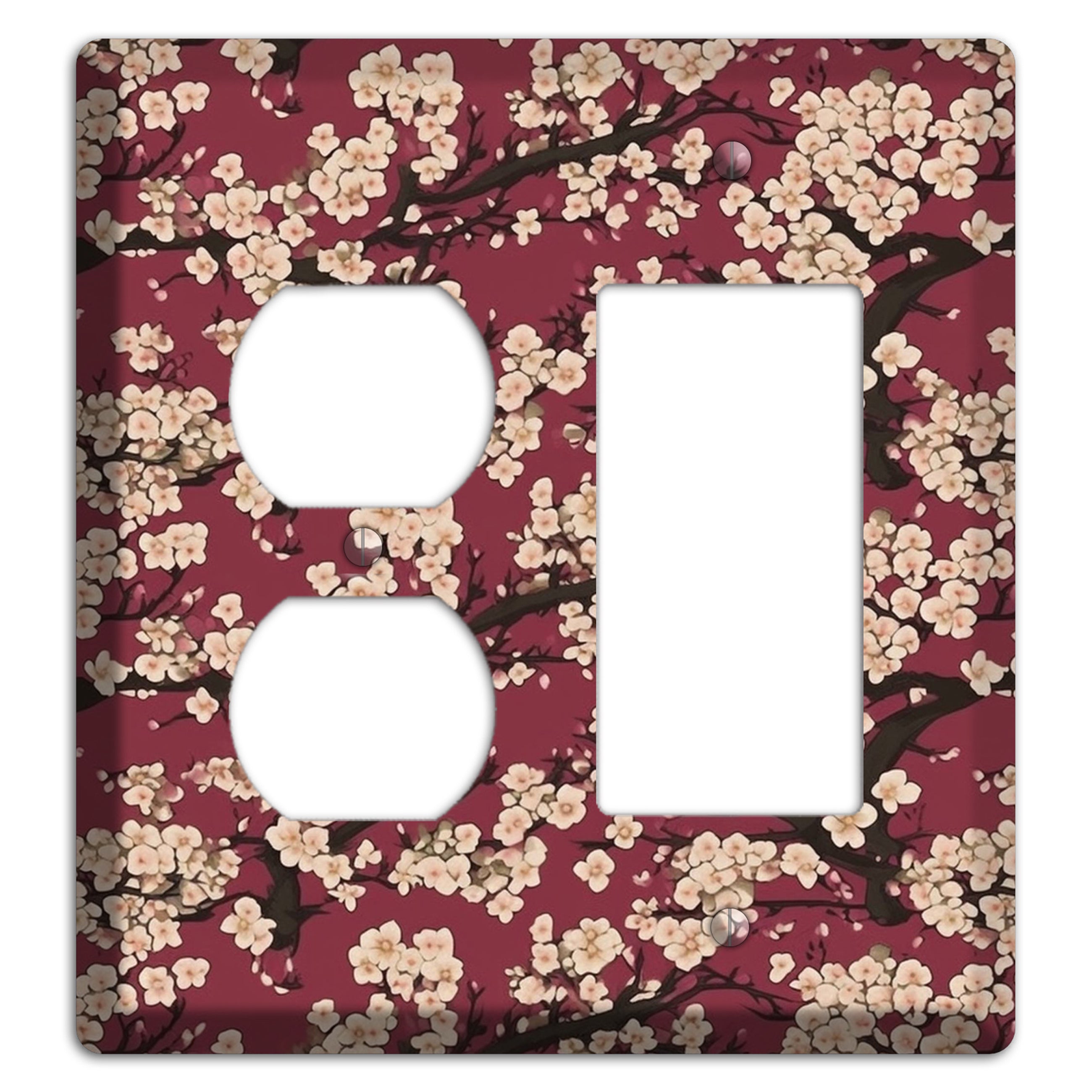 Crimson Plum Drift Duplex / Rocker Wallplate