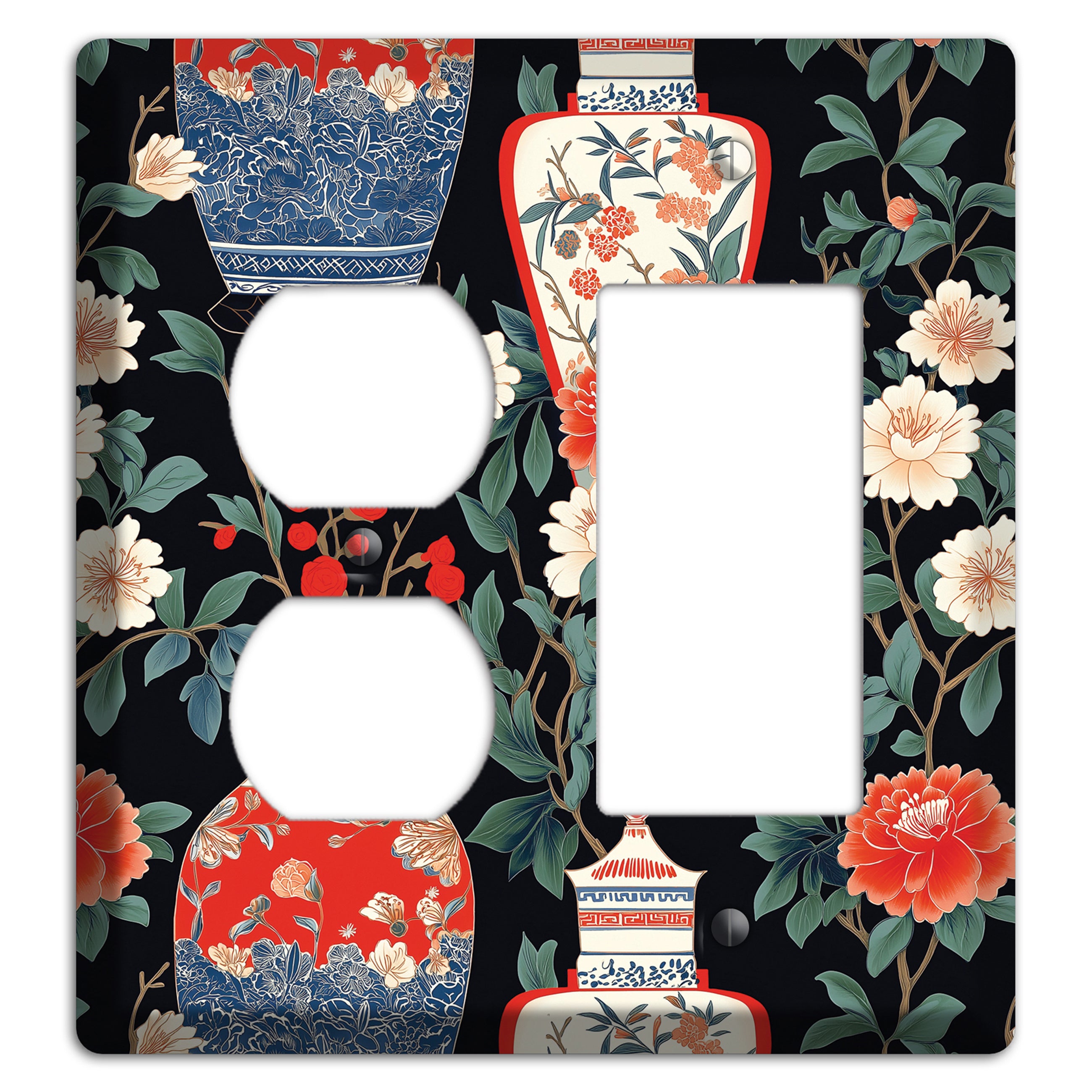 Porcelain Garden Dusk Duplex / Rocker Wallplate
