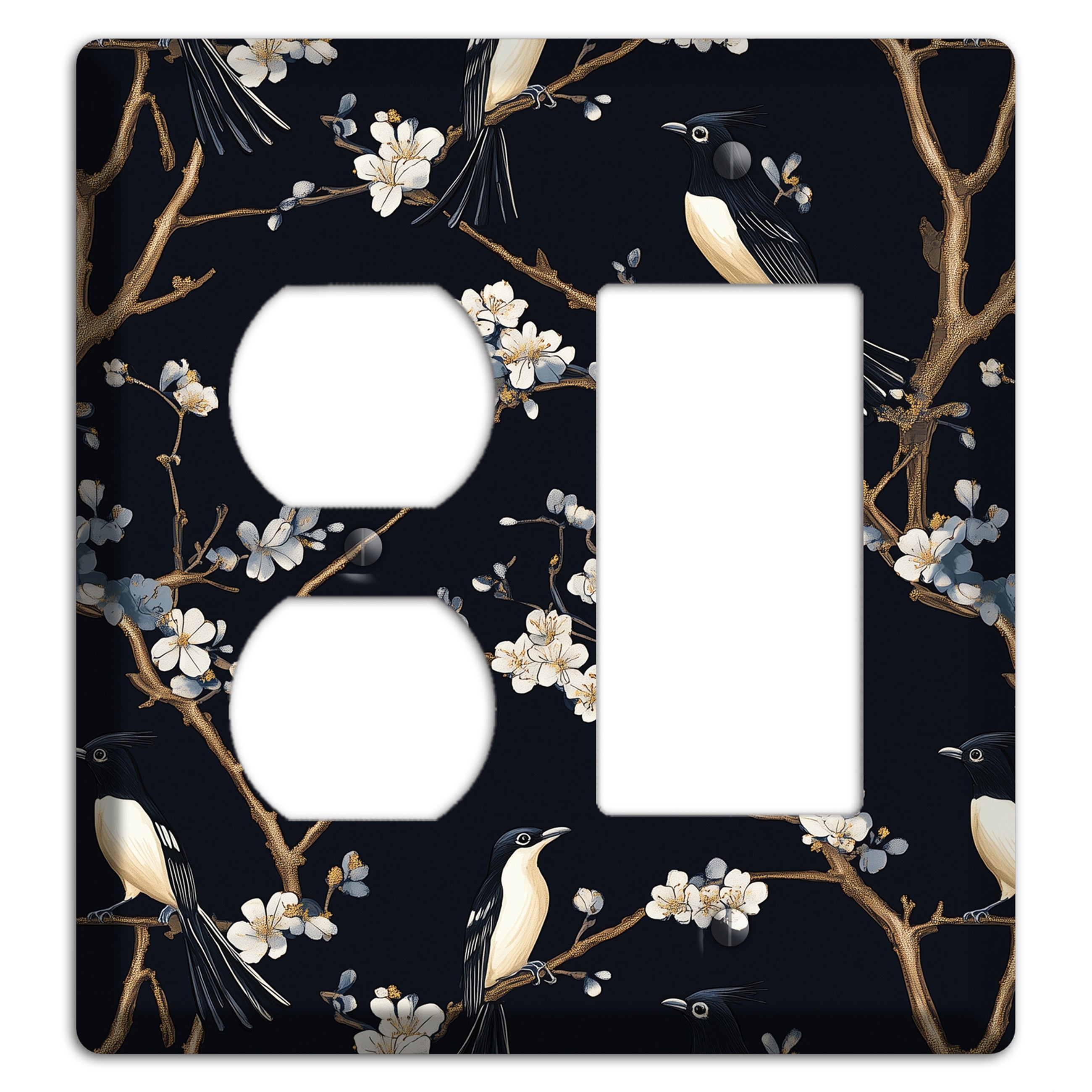 Plum Blossom Vigil Duplex / Rocker Wallplate