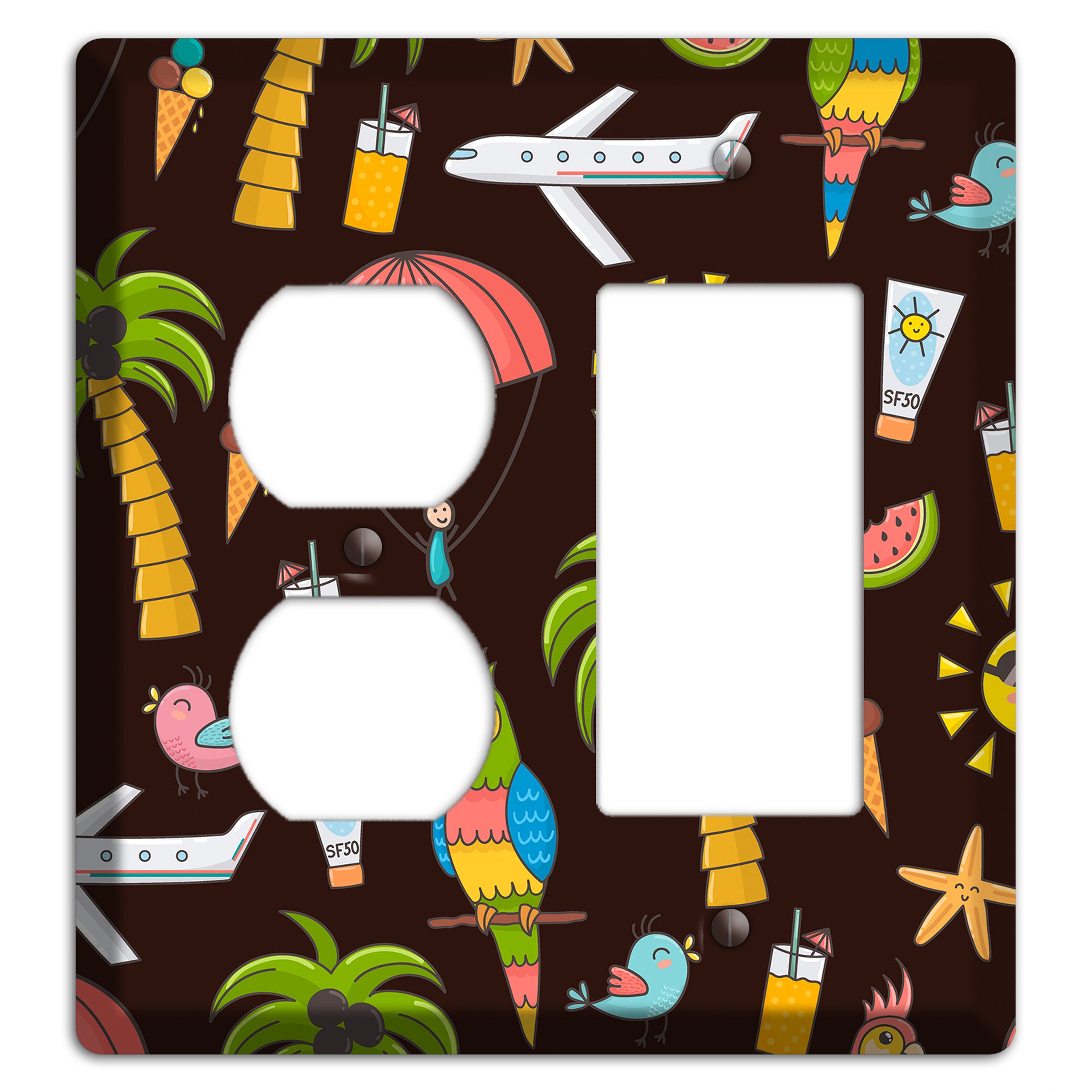 Sunset Tropics Duplex / Rocker Wallplate