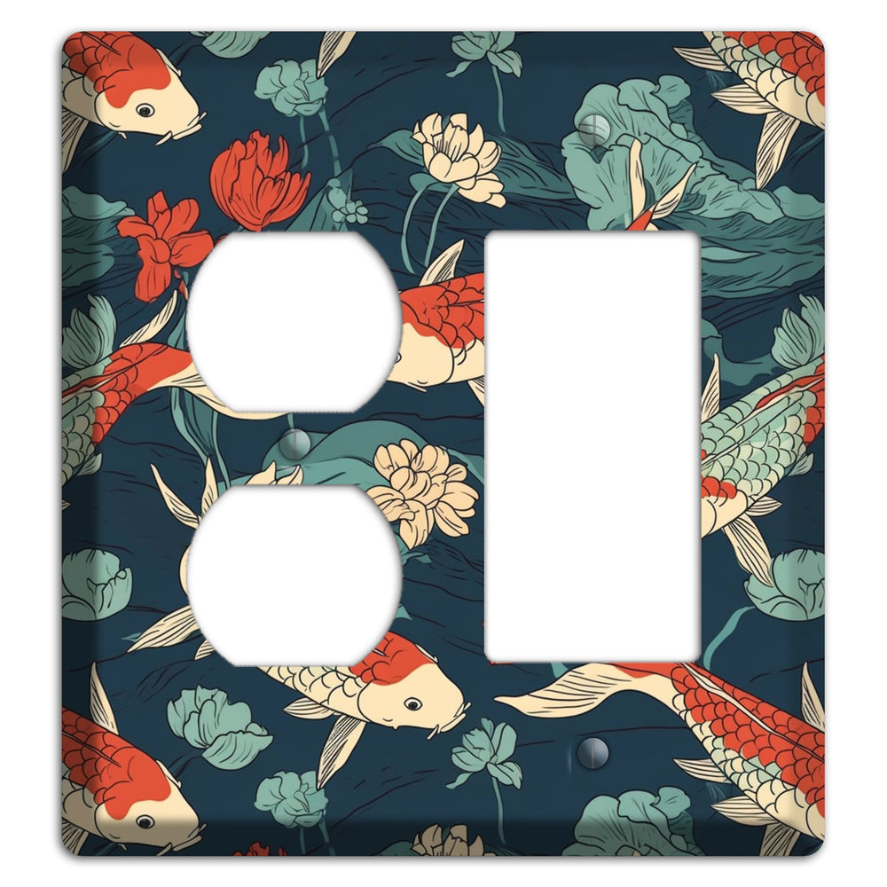 Koi & Lotus Drift Duplex / Rocker Wallplate