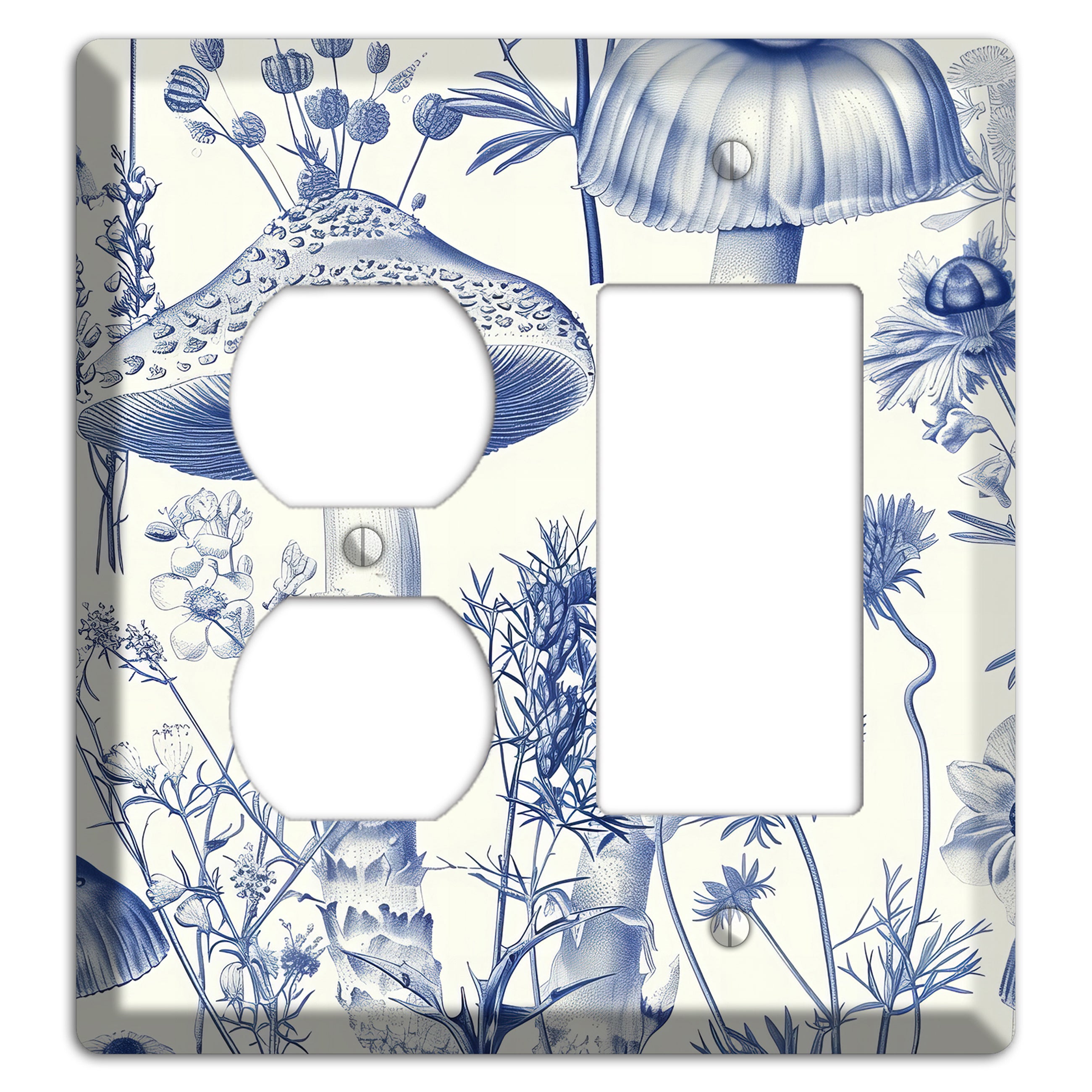 Cobalt Spore Garden Duplex / Rocker Wallplate