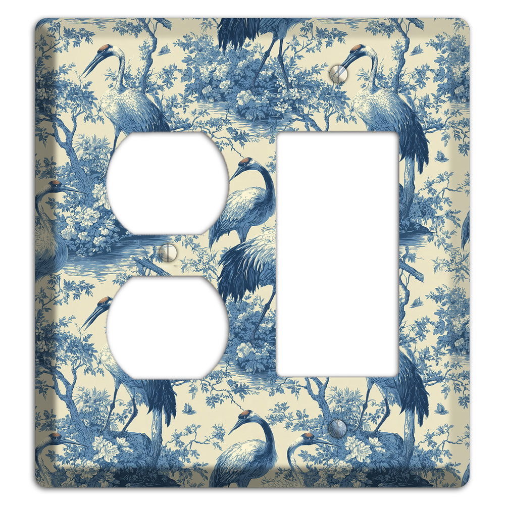 Cobalt Toile Vigil Duplex / Rocker Wallplate
