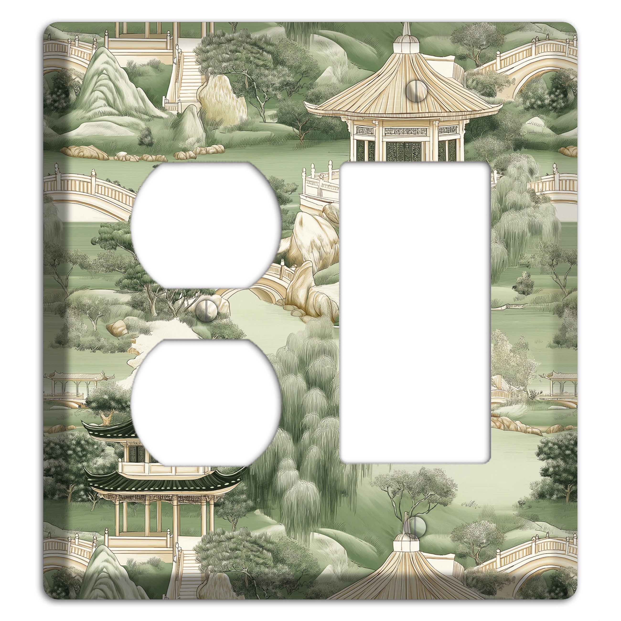 Jade Garden Toile Duplex / Rocker Wallplate