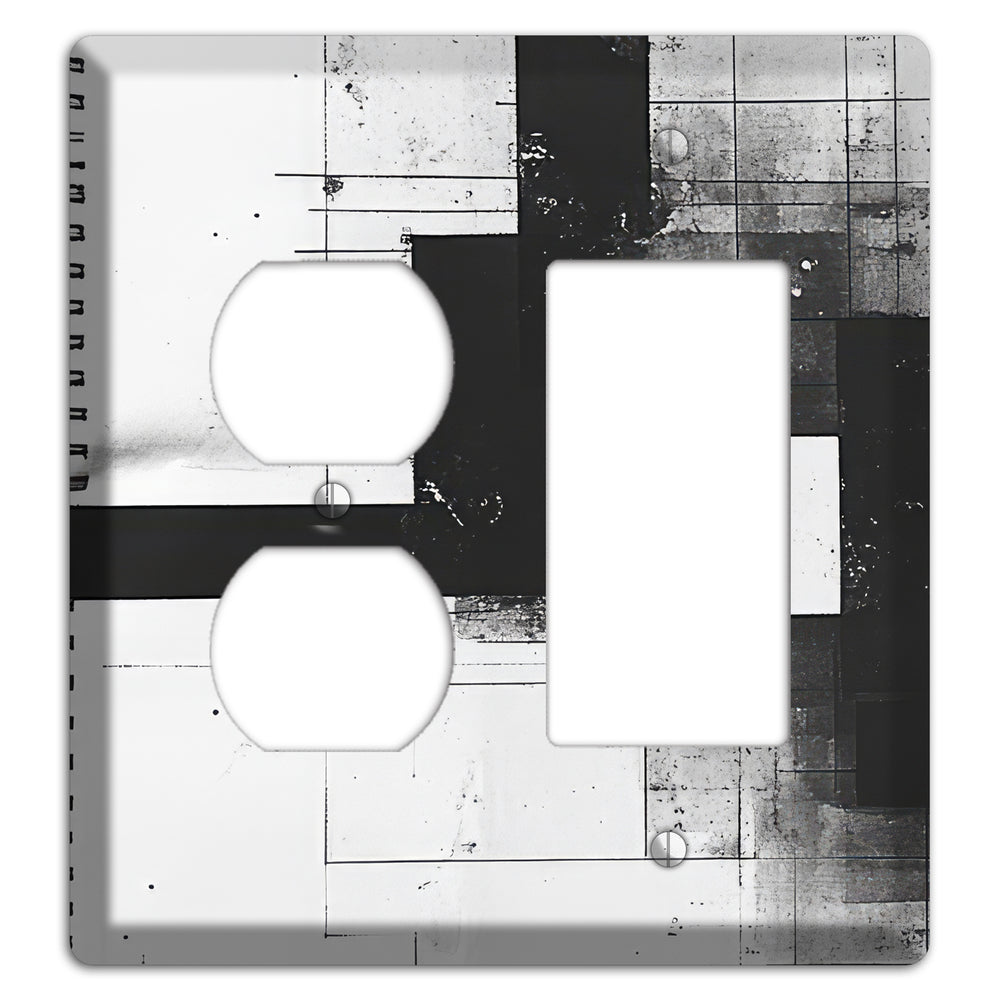 Fractured Blueprint Duplex / Rocker Wallplate